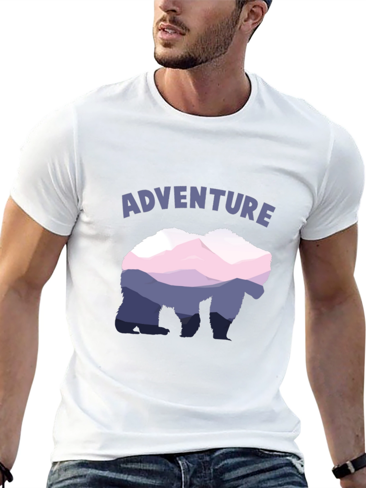 Adventure Bear Mountain Graphic Tee - Black