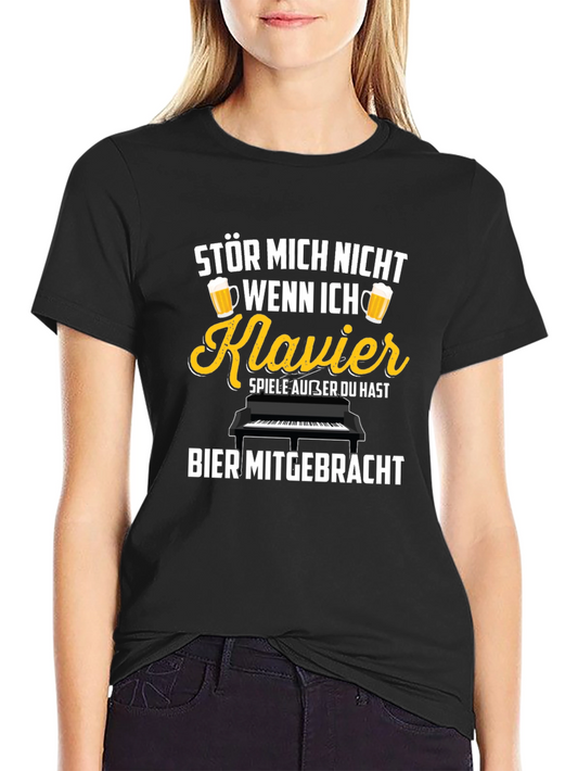 Funny German Piano & Beer T-Shirt - Stör Mich Nicht