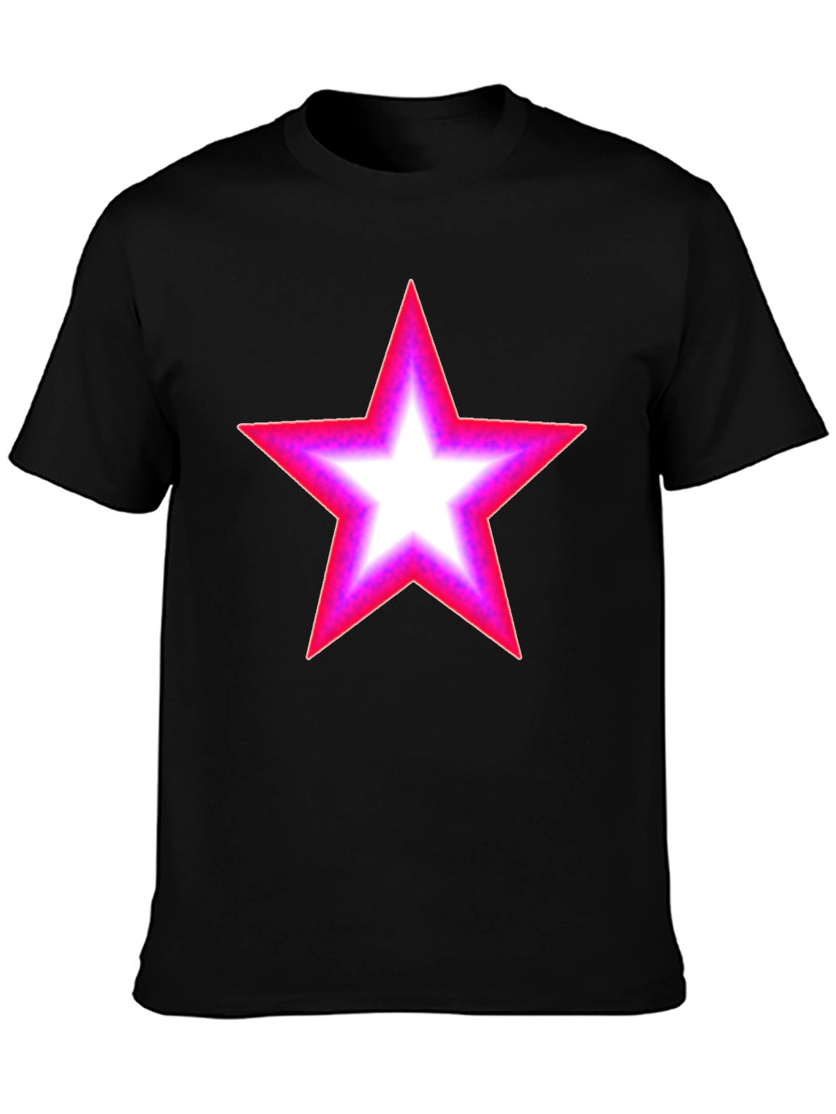 Neon Star Graphic Black T-Shirt