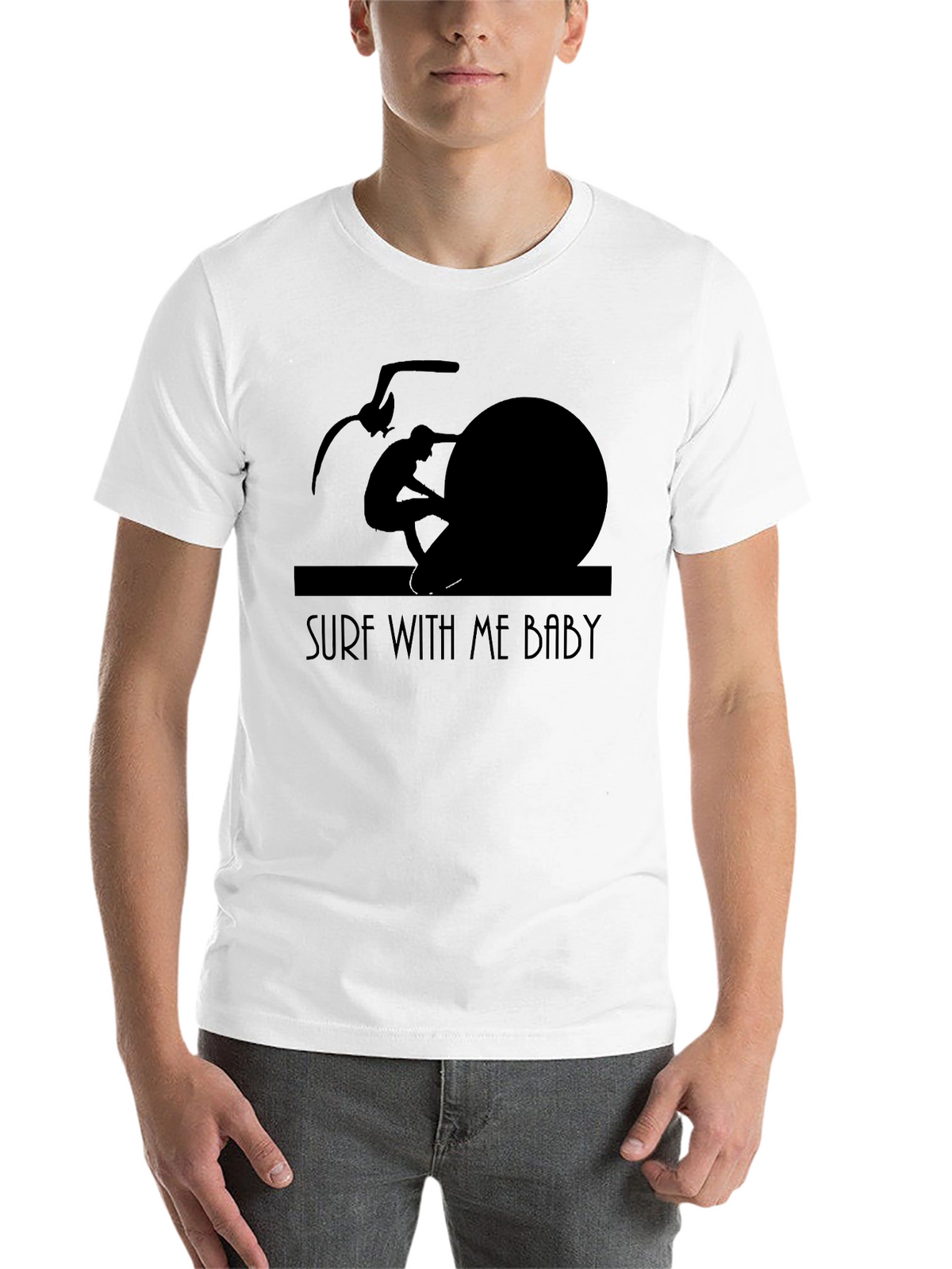 Surf With Me Baby Black T-Shirt