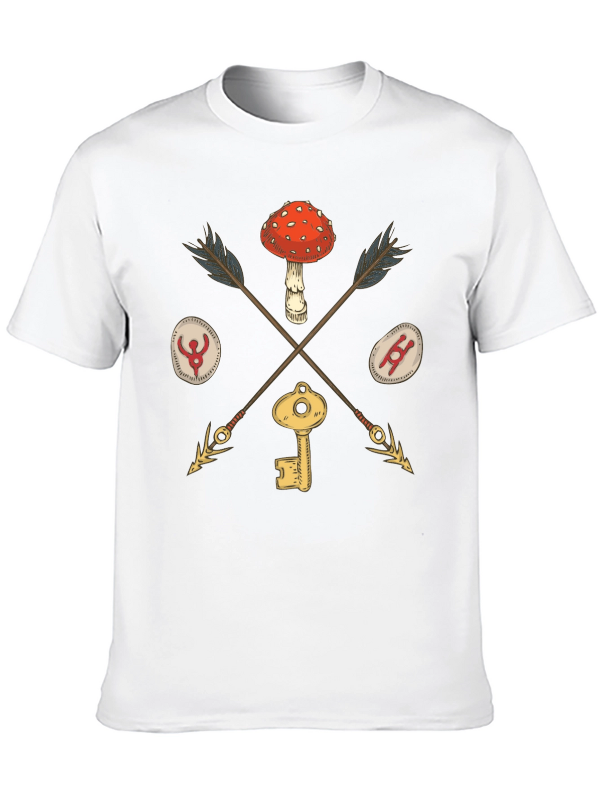 Amanita Muscaria Arrow Black T-Shirt