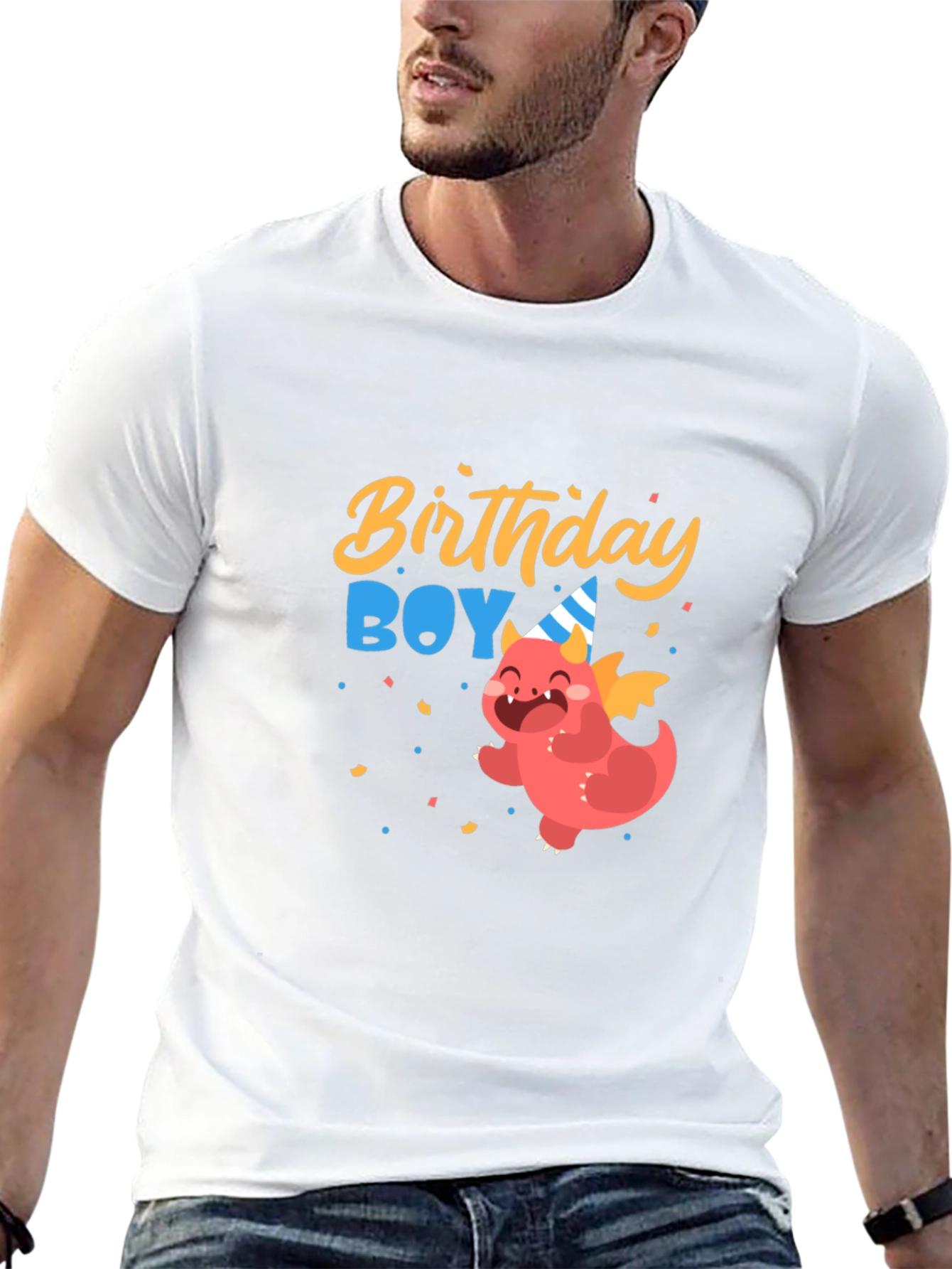 Birthday Boy Dragon Graphic Tee - Cute Party Shirt