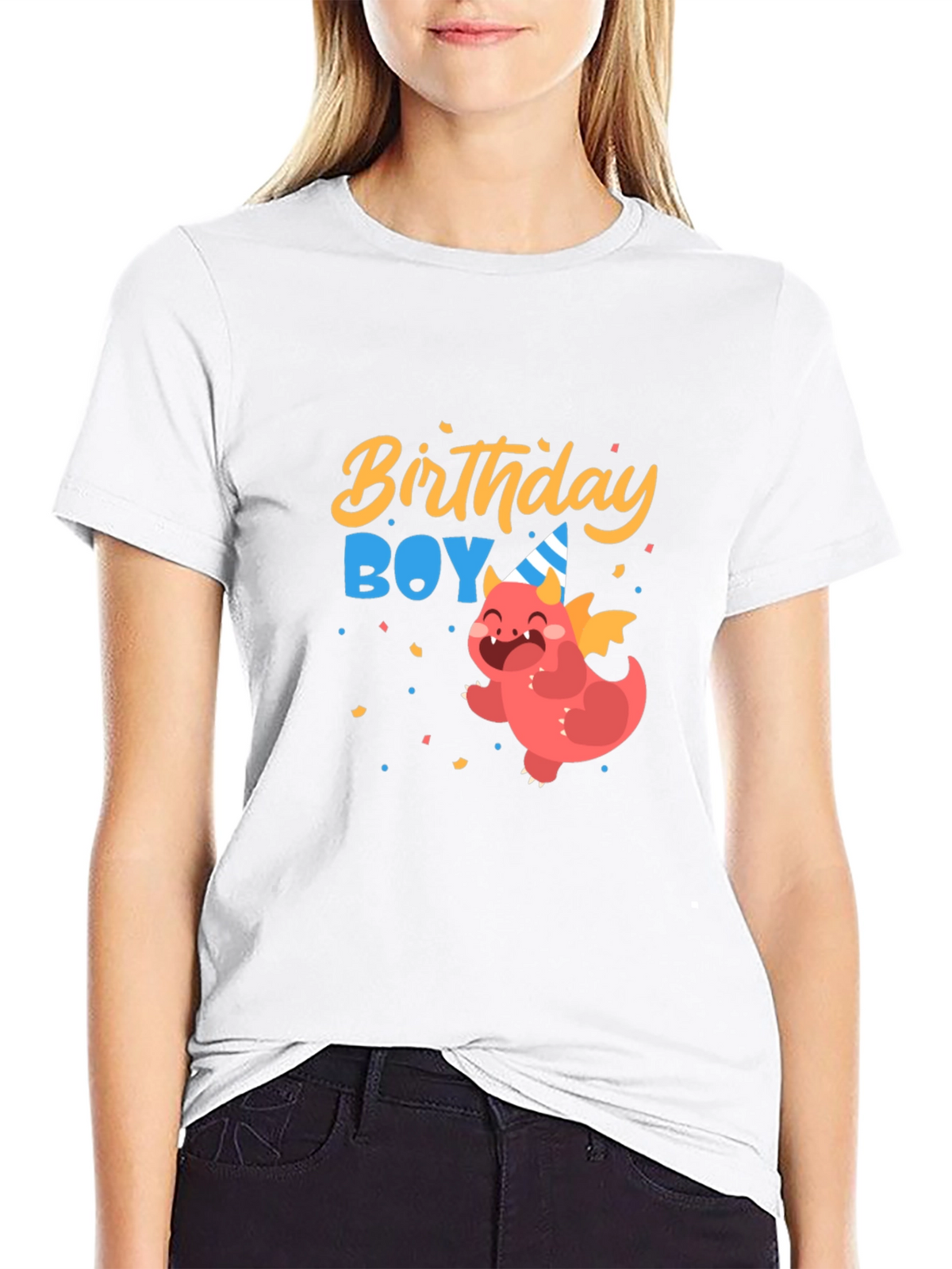 Birthday Boy Dragon Graphic Tee - Cute Party Shirt