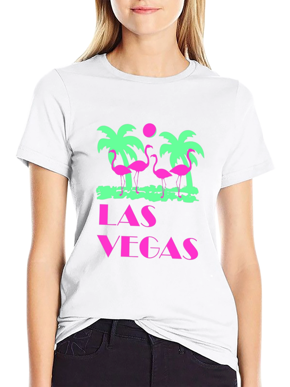 Las Vegas Flamingo Palms T-Shirt - Black