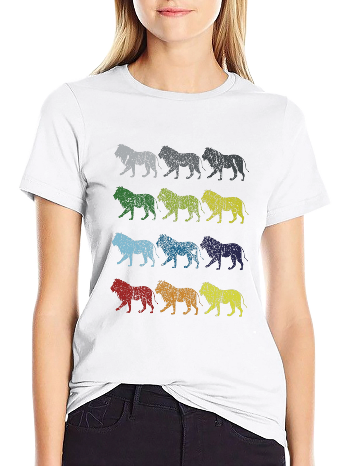 Retro Lion Graphic Tee - Mens Black T-Shirt