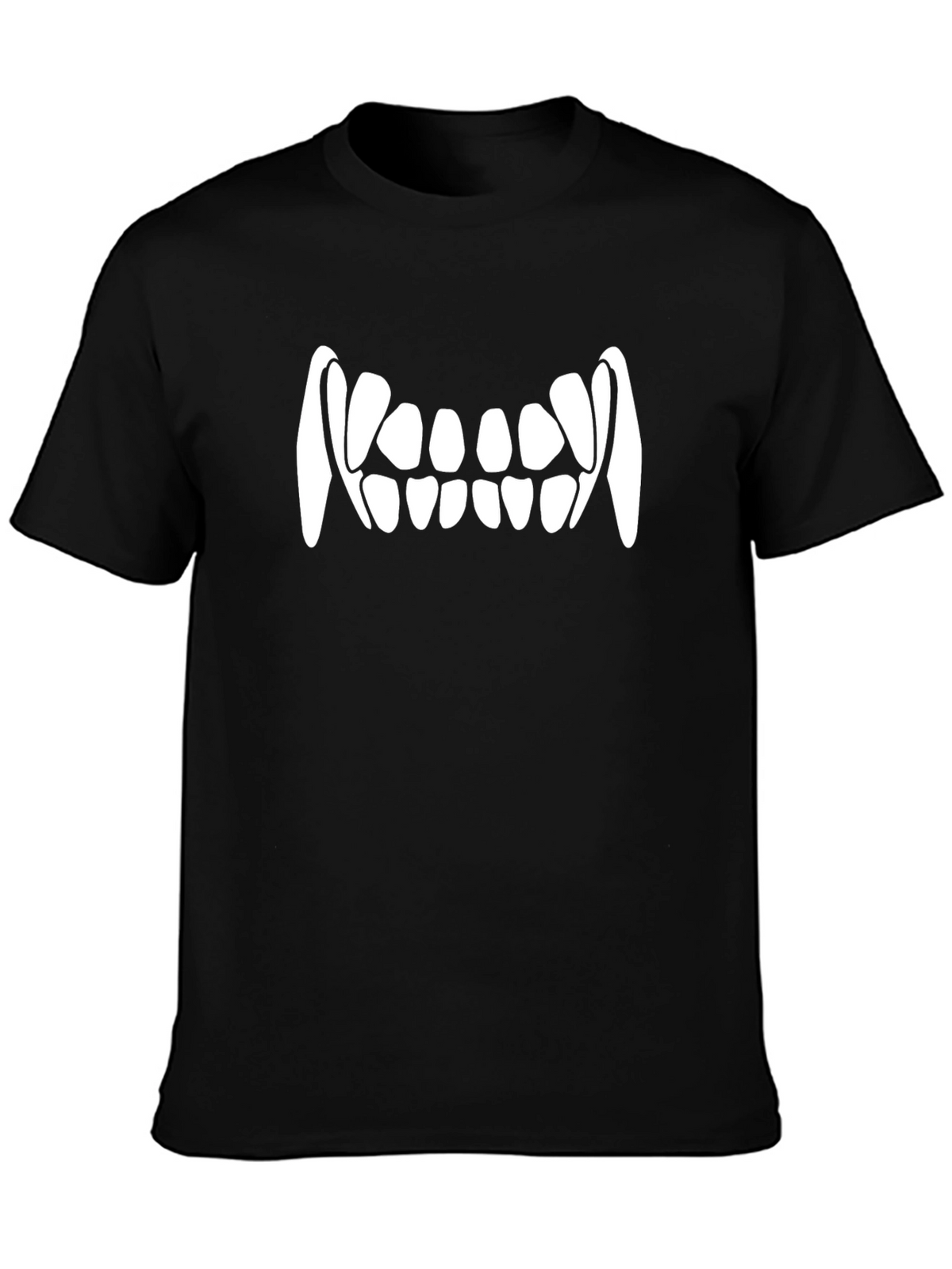 Vampire Teeth Graphic Tee - Black Cotton T-Shirt