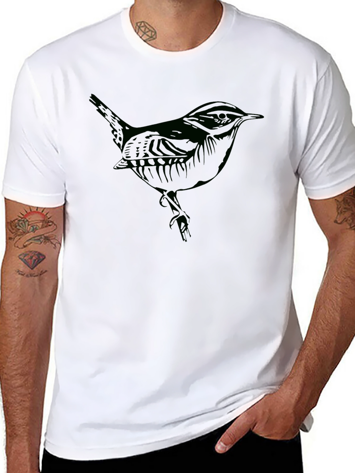 Bird Graphic Tee - Mens Black T-Shirt