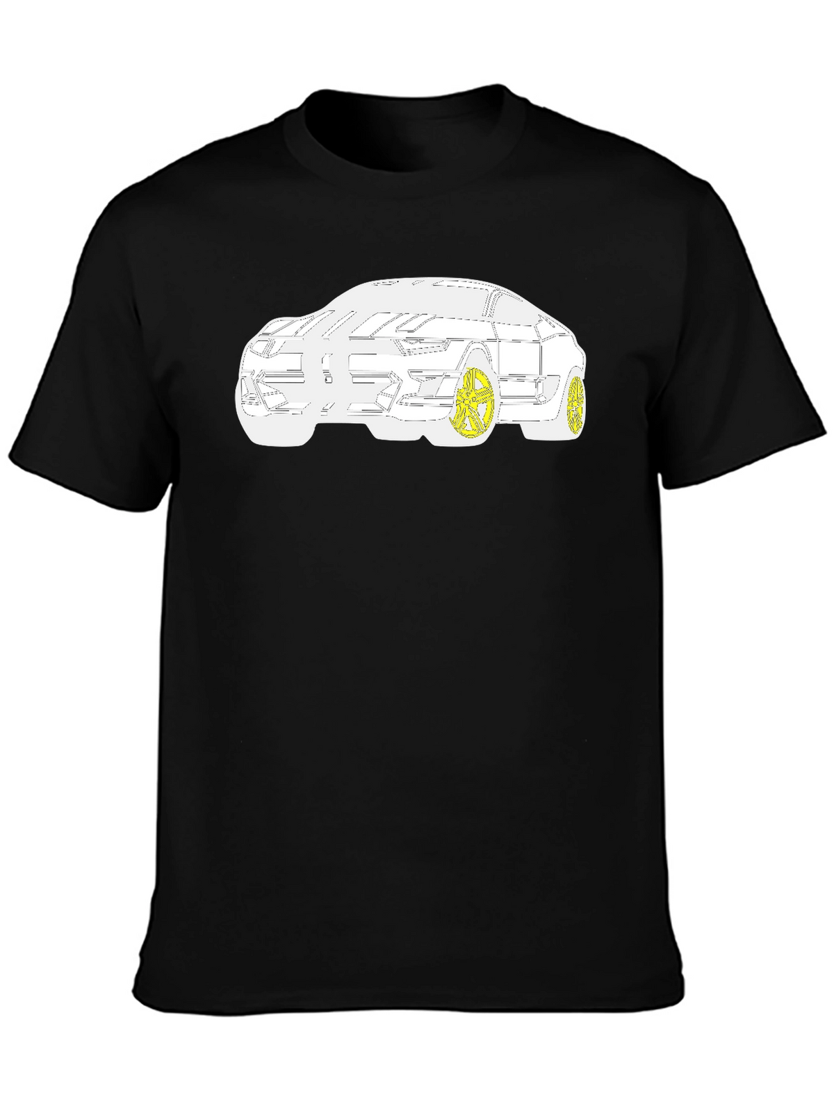 Modern Car Graphic T-Shirt - Black