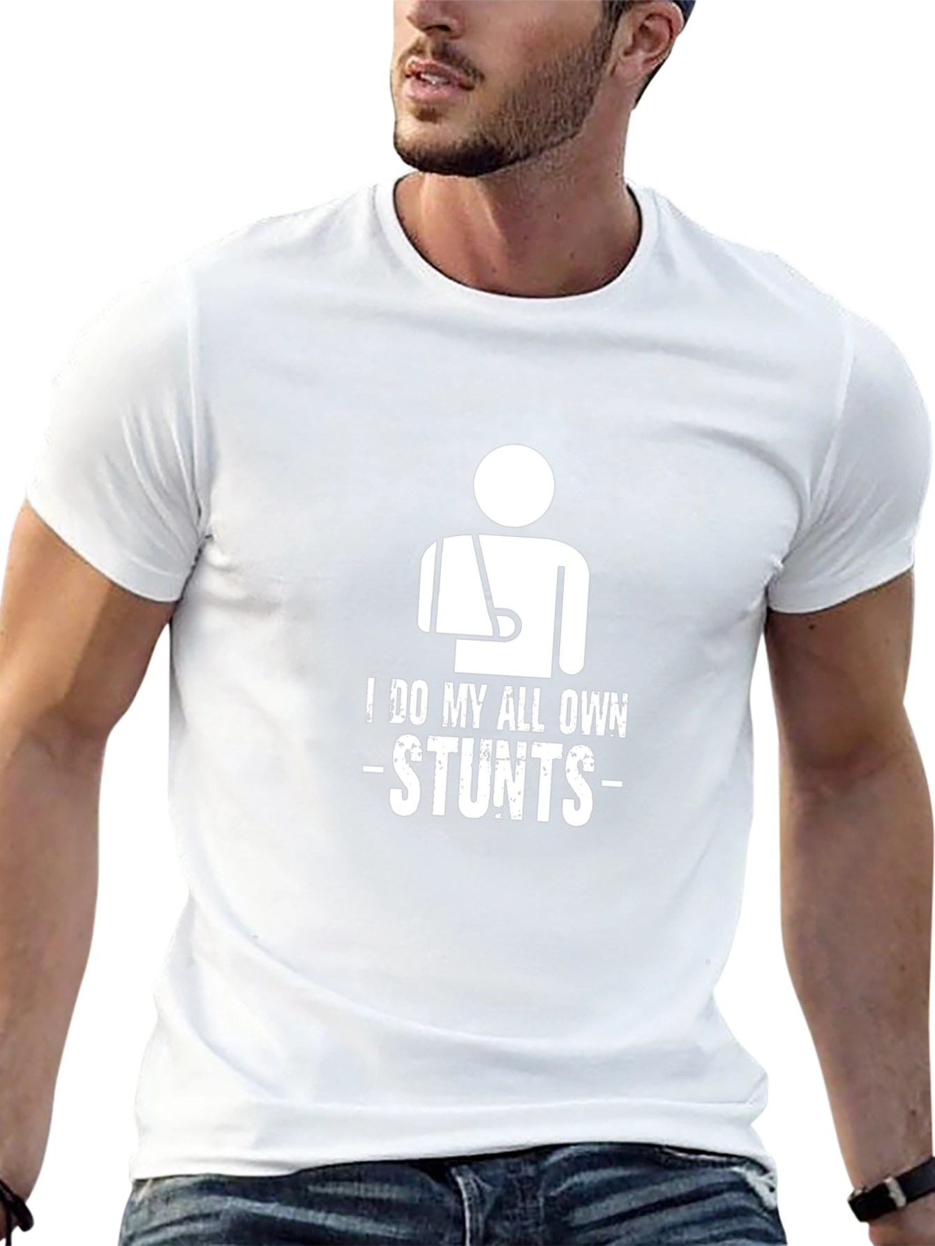 I Do My Own Stunts Graphic Tee - Black