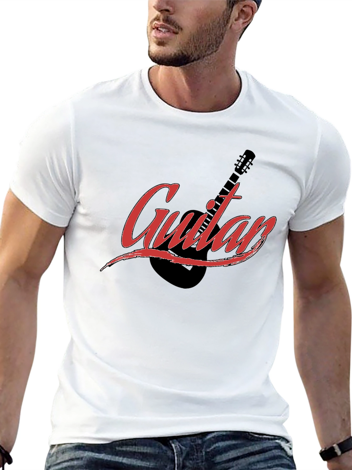 Guitar Graphic Black T-Shirt