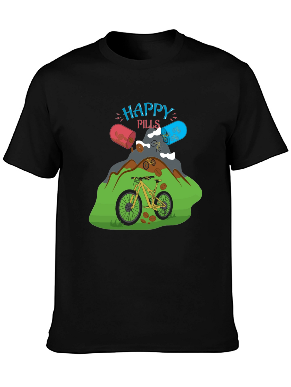 Happy Pills Mountain Bike Graphic Tee