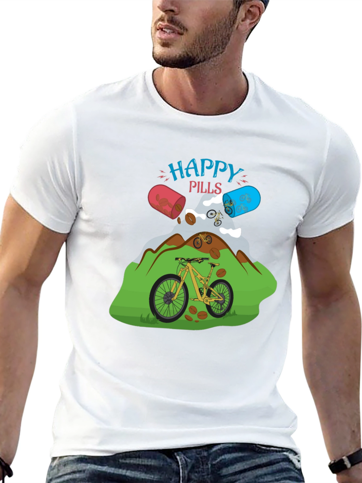Happy Pills Mountain Bike Graphic Tee