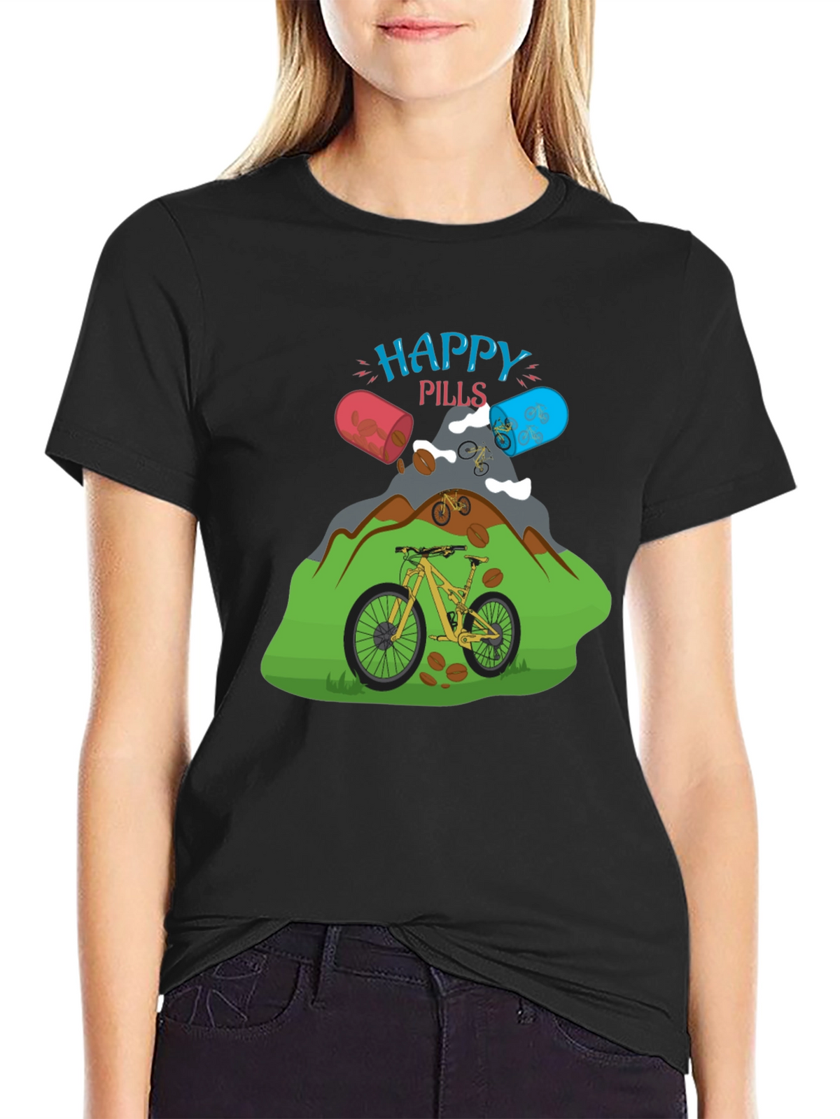 Happy Pills Mountain Bike Graphic Tee