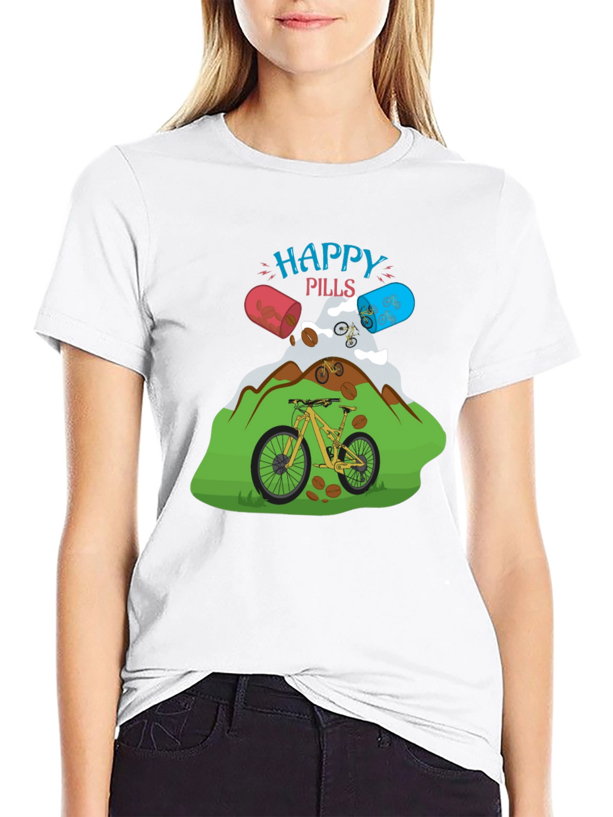 Happy Pills Mountain Bike Graphic Tee