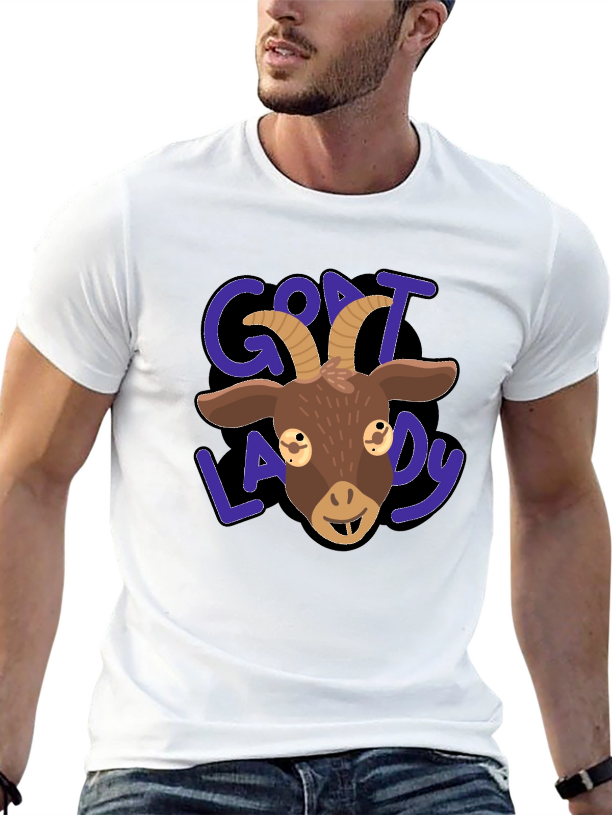 Goat Lady Graphic Tee - Black T-Shirt
