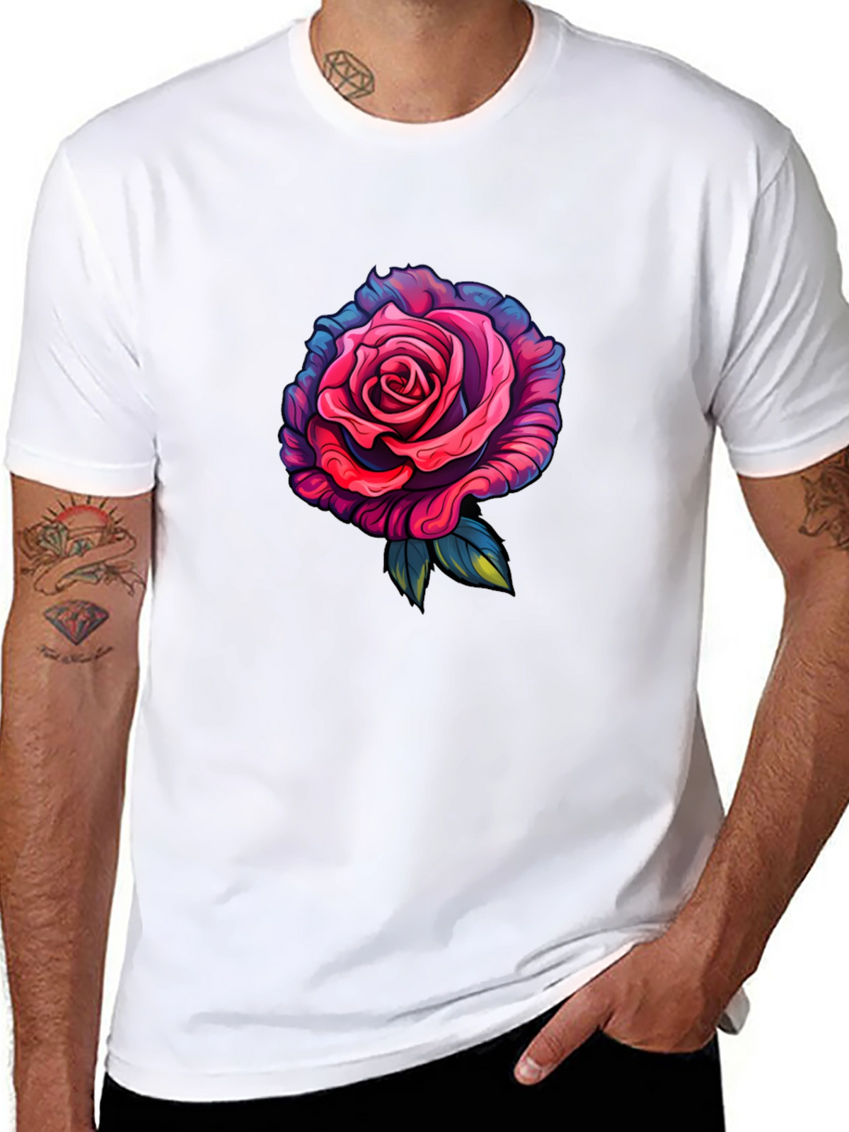 Rose Graphic T-Shirt - Black