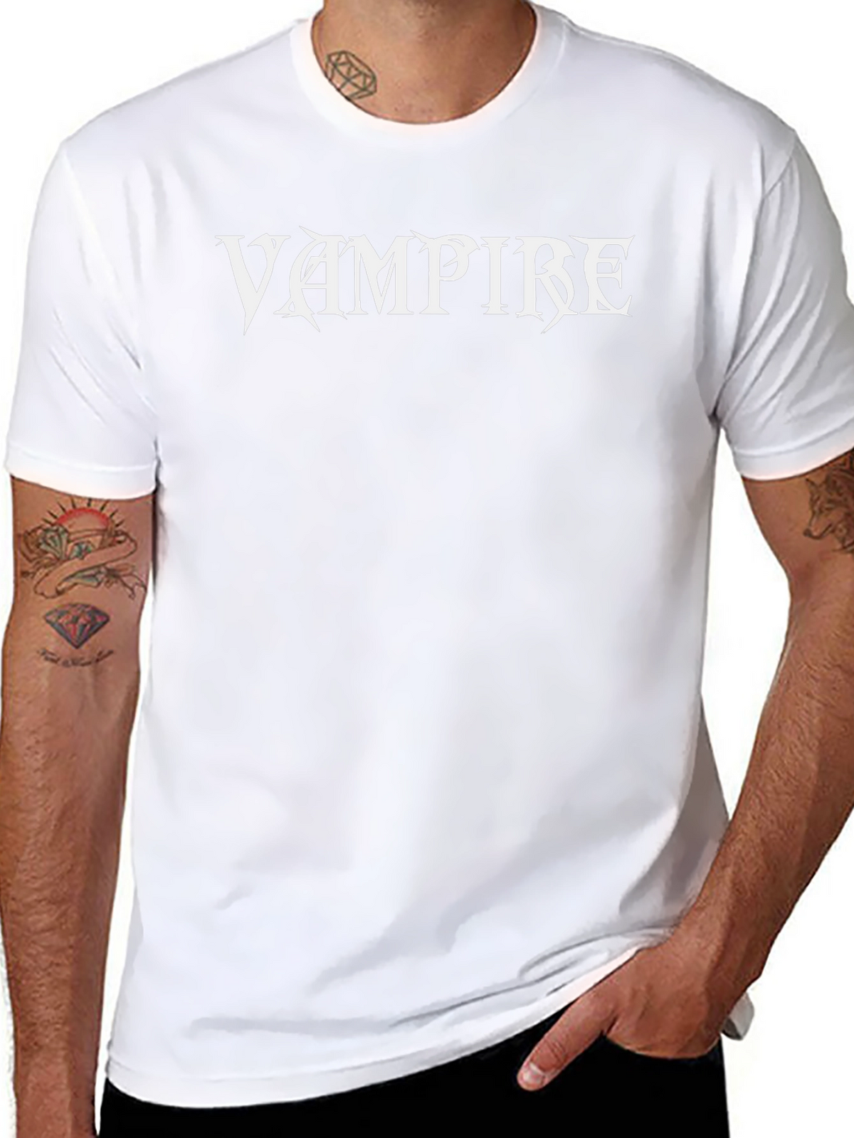 Vampire Graphic Tee - Black Cotton T-Shirt