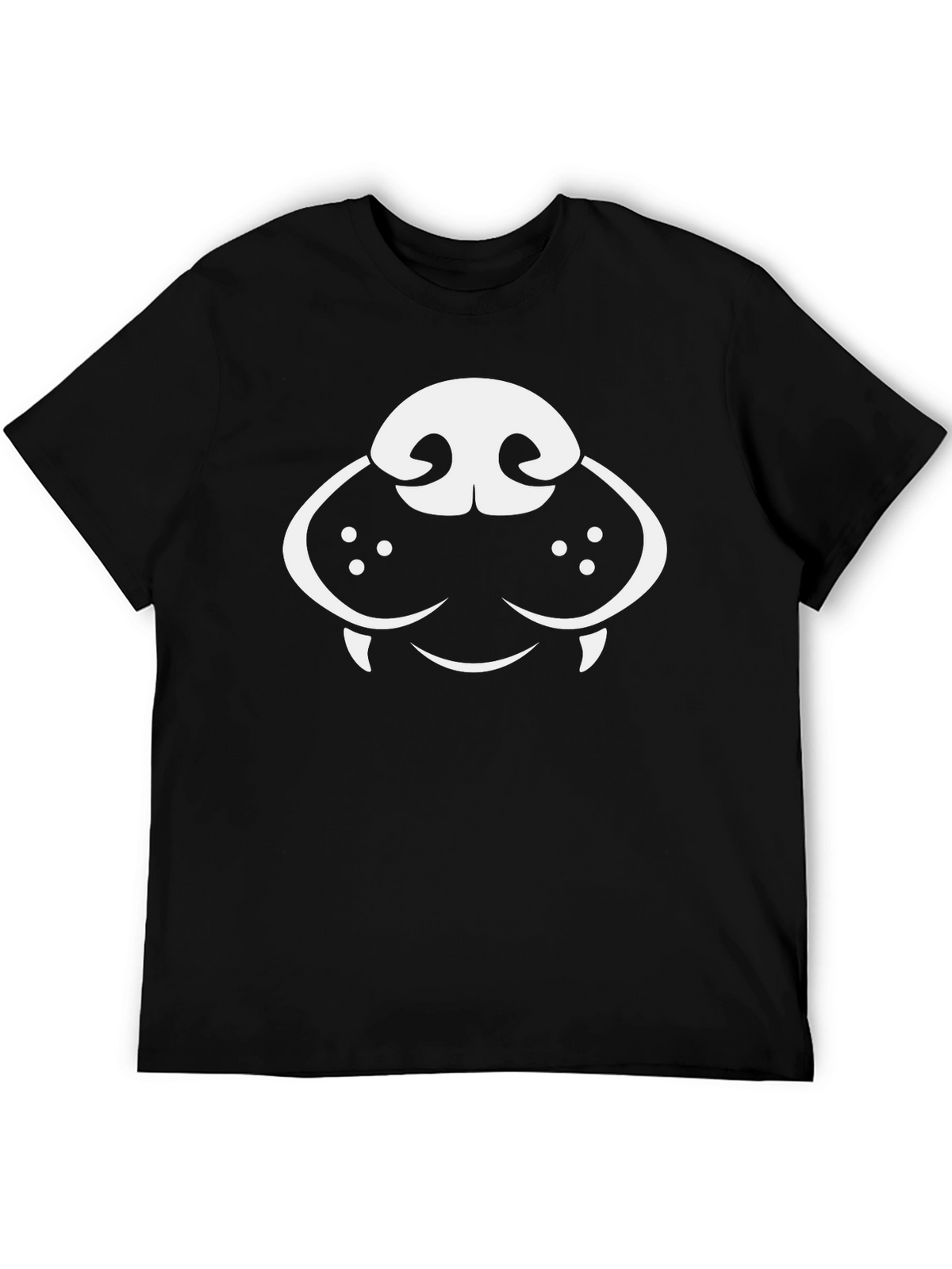 Dog Face Graphic Tee - Black Cotton T-Shirt