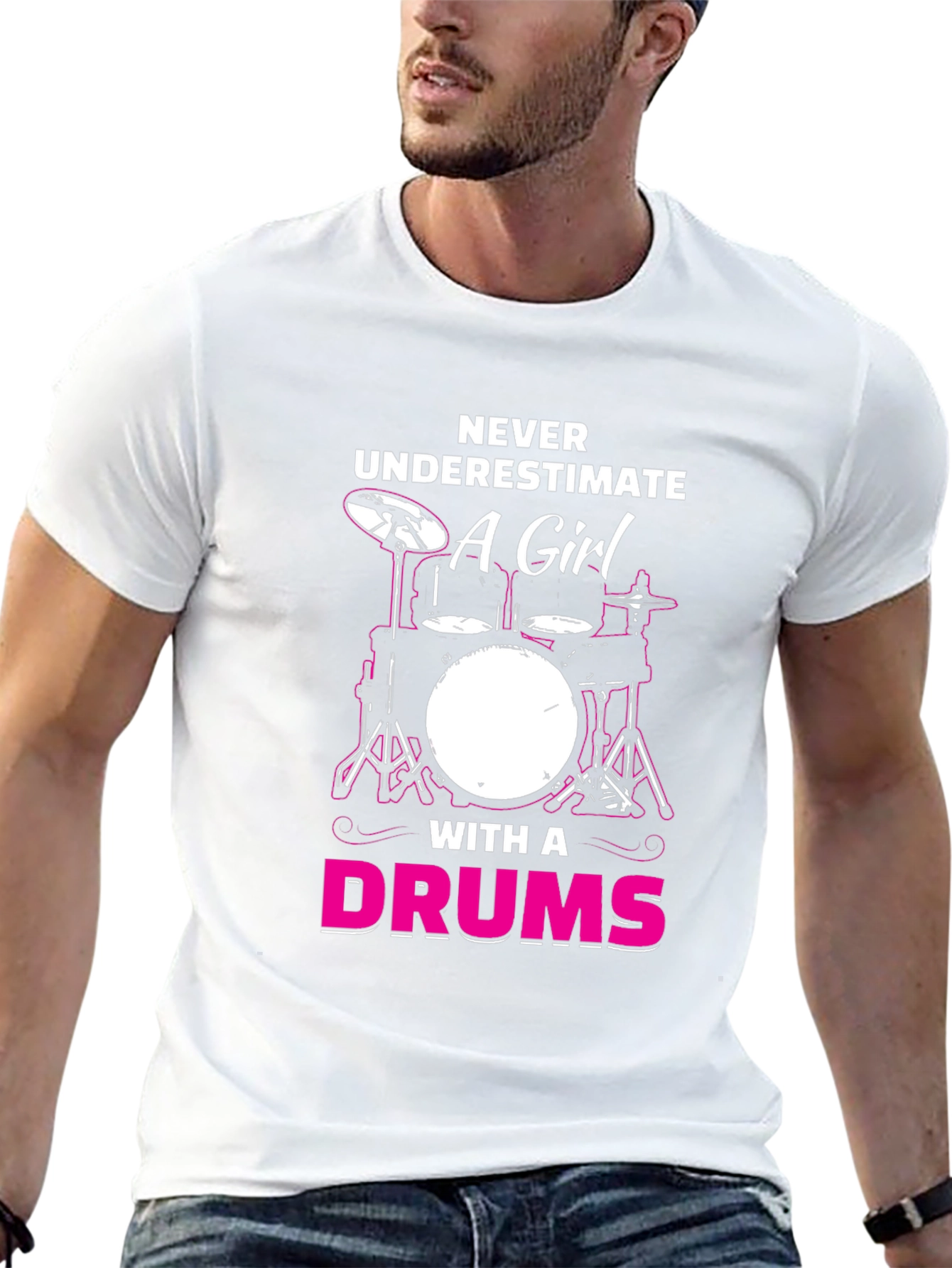 Never Underestimate a Girl with a Drums T-Shirt