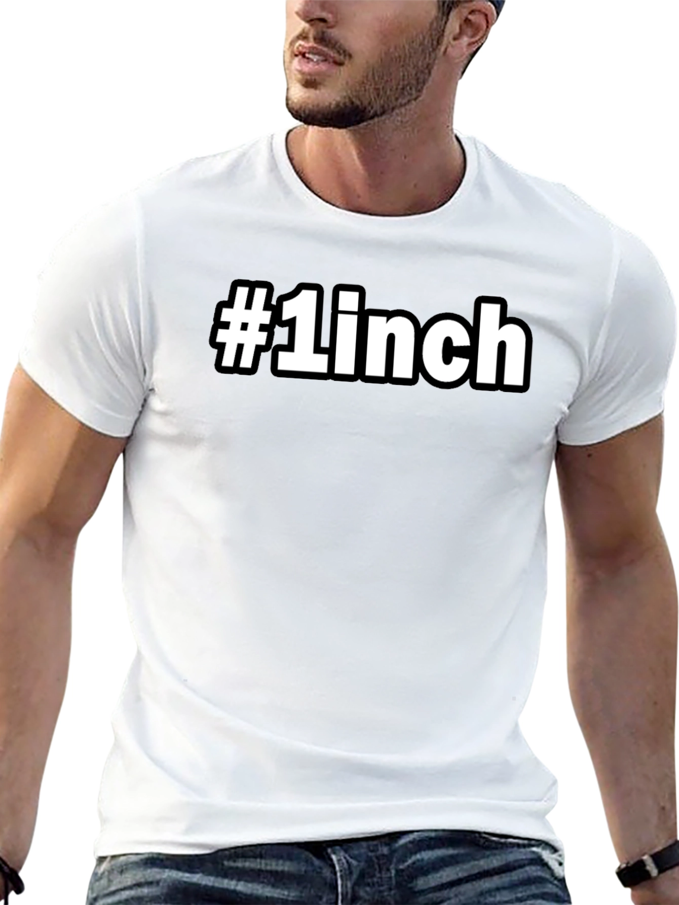 #1 Inch Novelty Graphic Tee - Bold Black T-Shirt