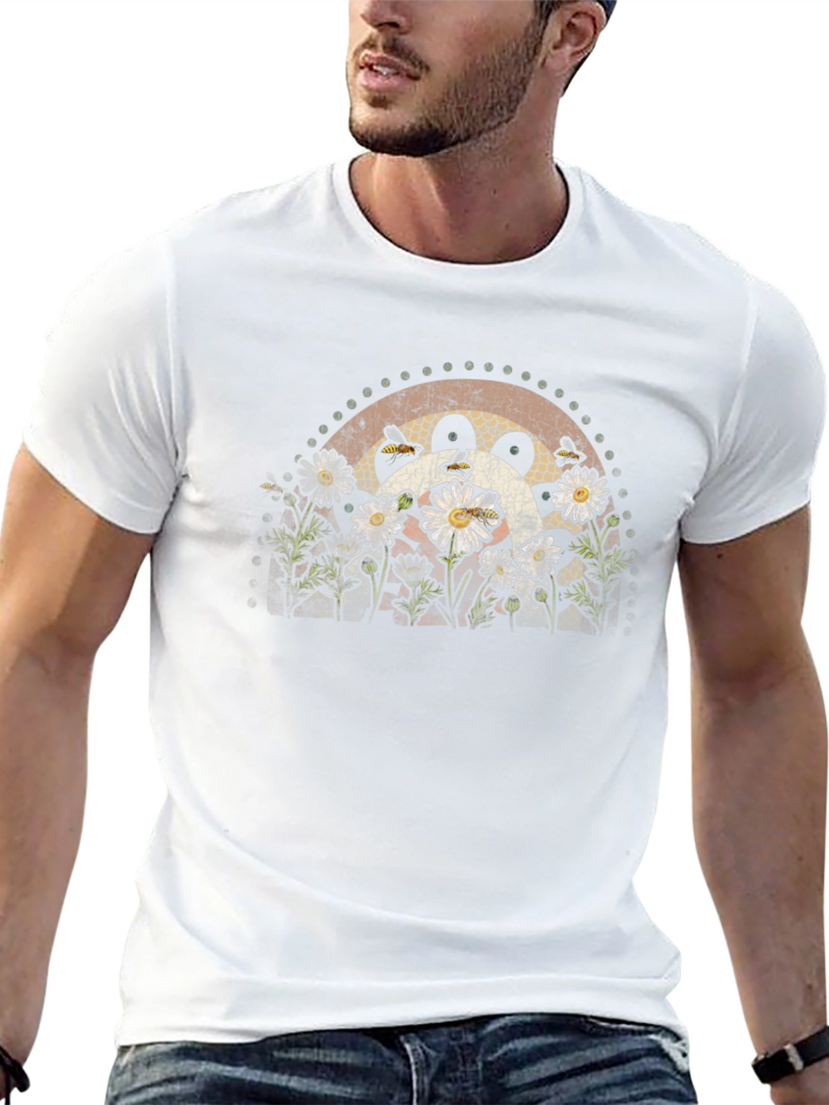 Daisy and Bee Graphic T-Shirt - Black