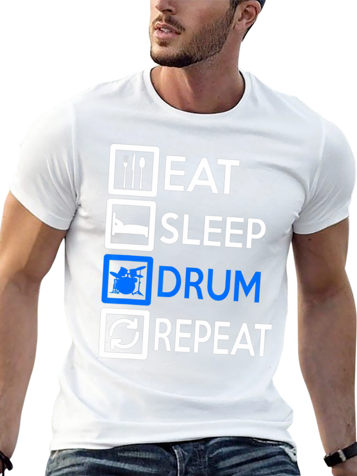 Eat Sleep Drum Repeat Graphic Tee