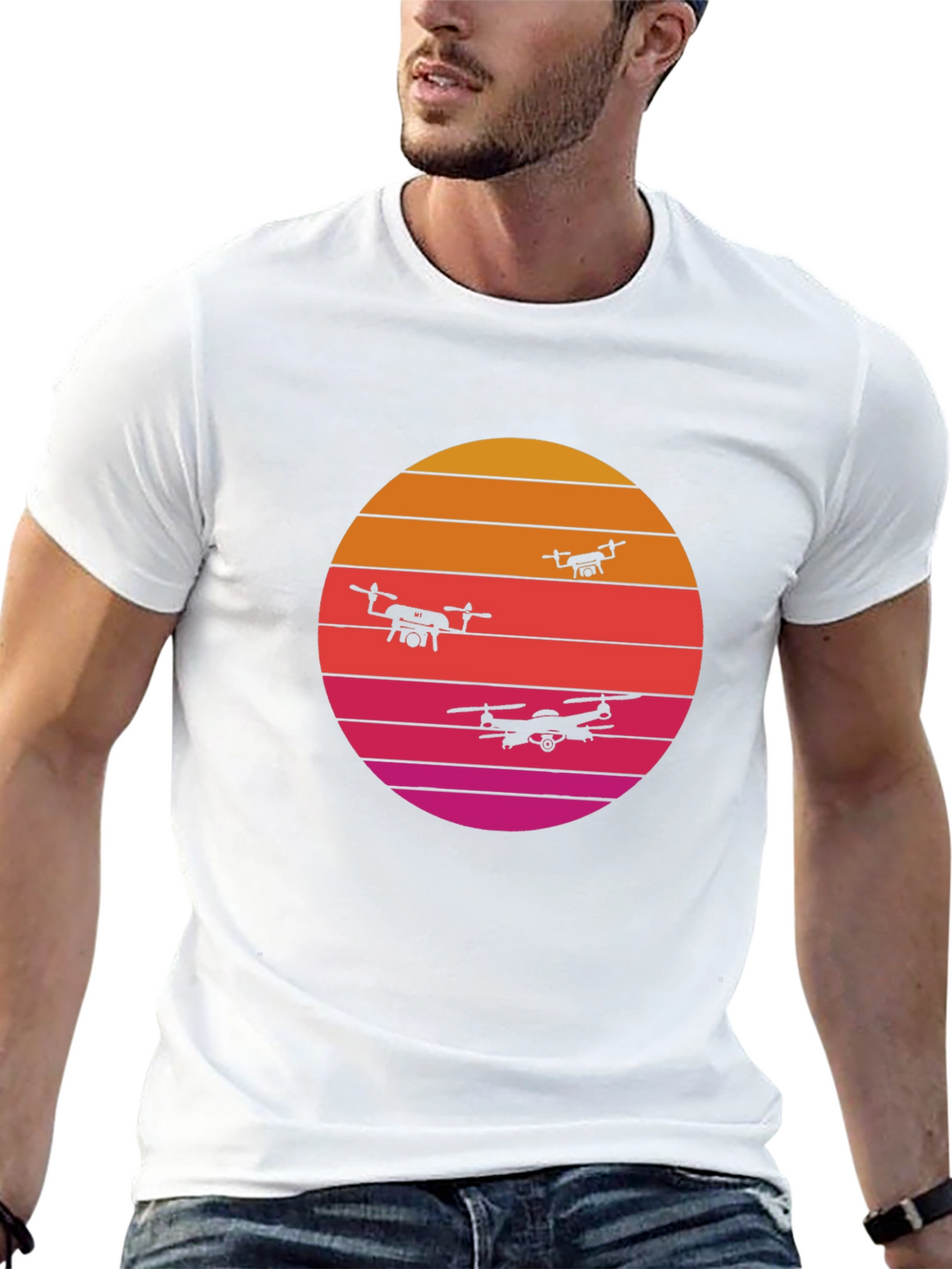Retro Sunset Drone T-Shirt