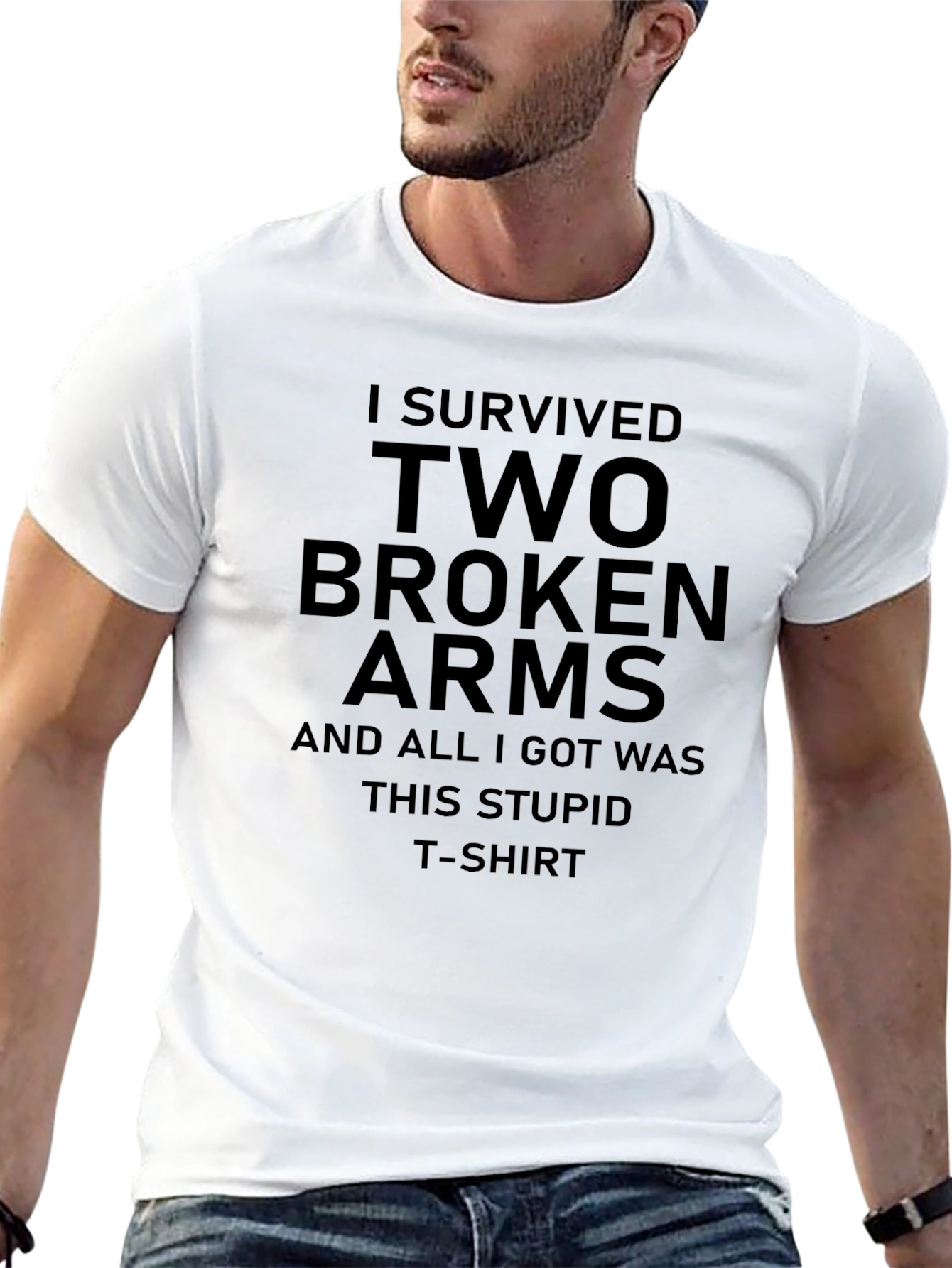 I Survived Two Broken Arms Graphic T-Shirt