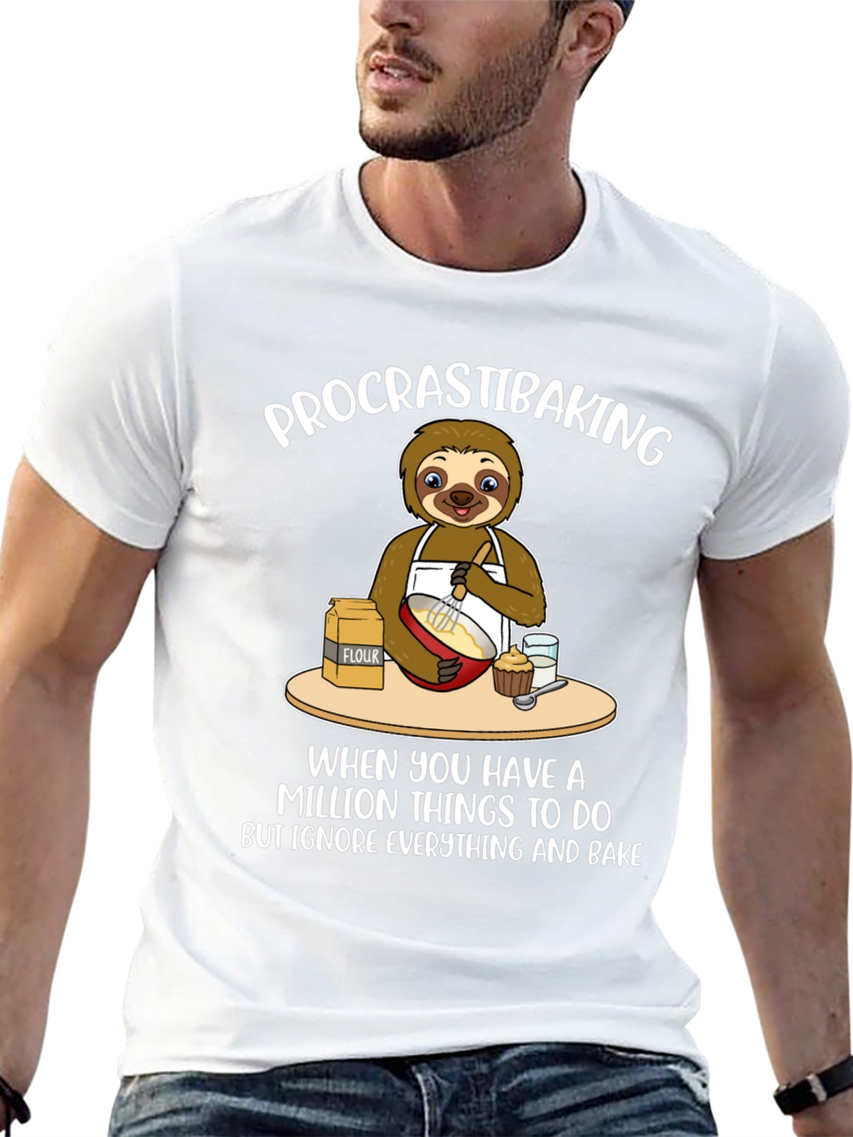 Procrastibaking Sloth T-Shirt: Baking Humor Tee