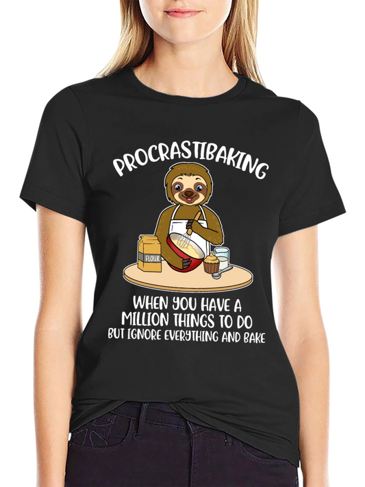 Procrastibaking Sloth T-Shirt: Baking Humor Tee