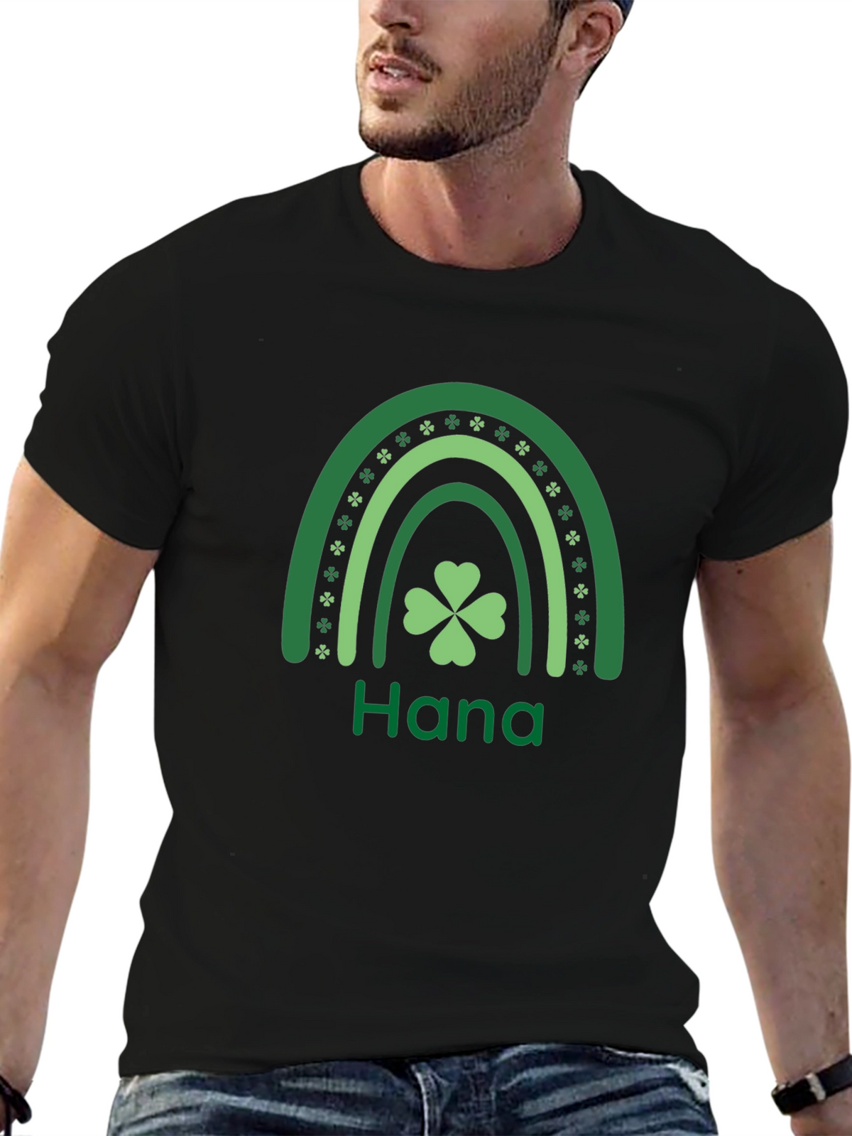 Hana St. Patricks Day Rainbow Clover T-Shirt