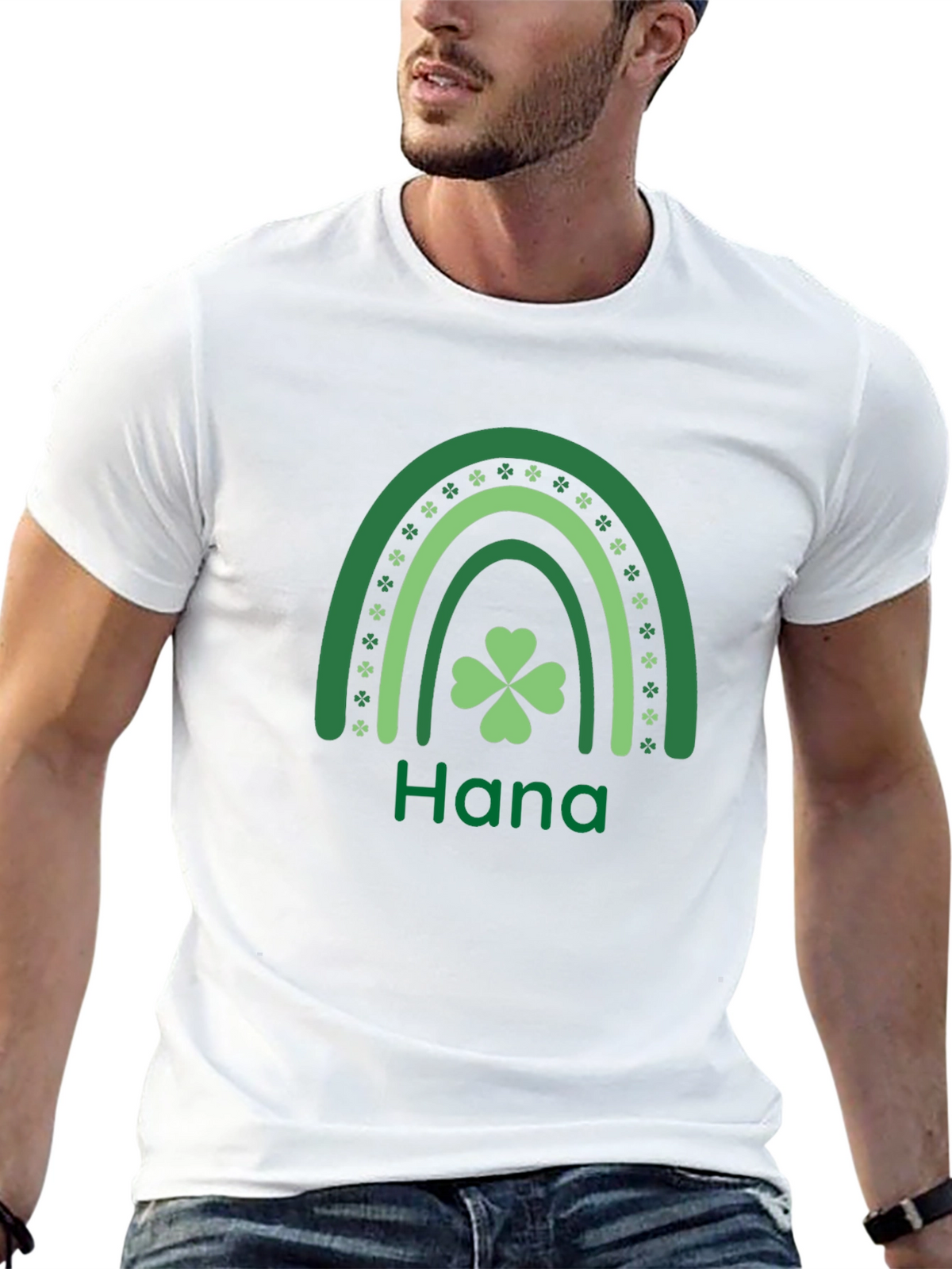 Hana St. Patricks Day Rainbow Clover T-Shirt