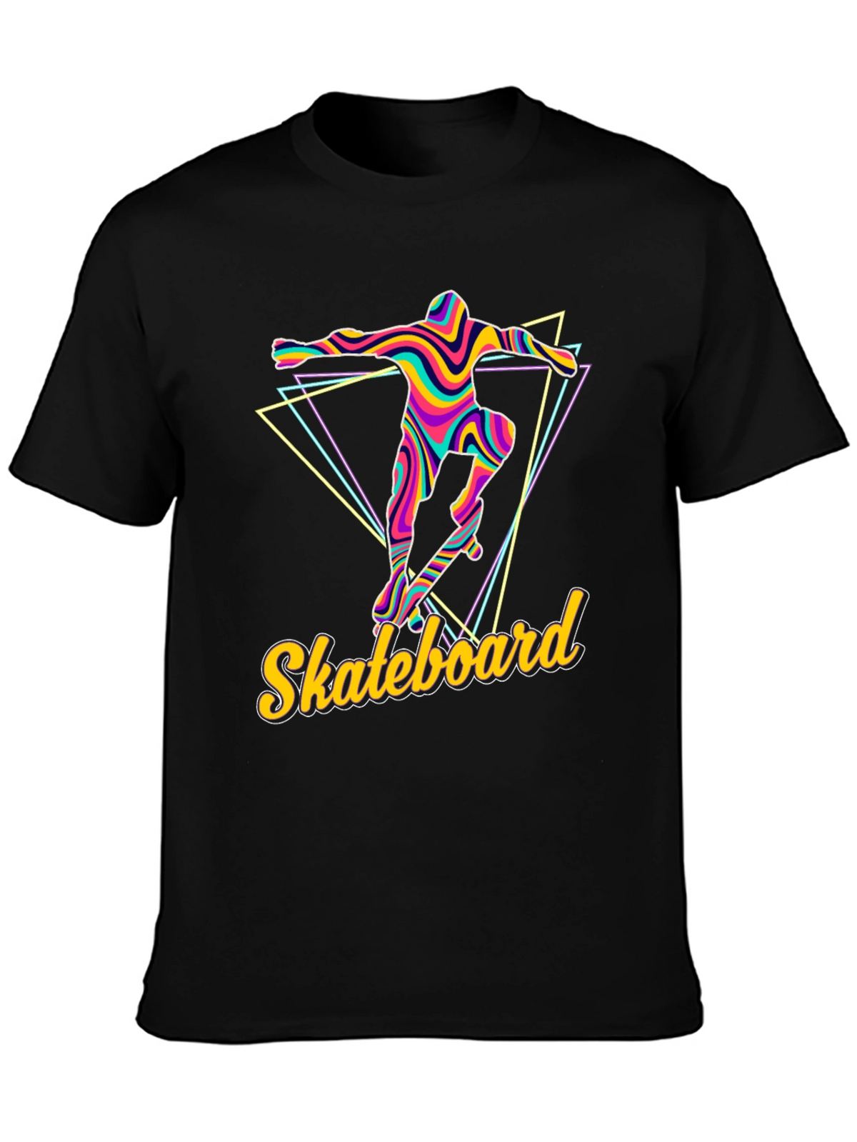 Retro Skateboarder Graphic Tee - Vibrant Design