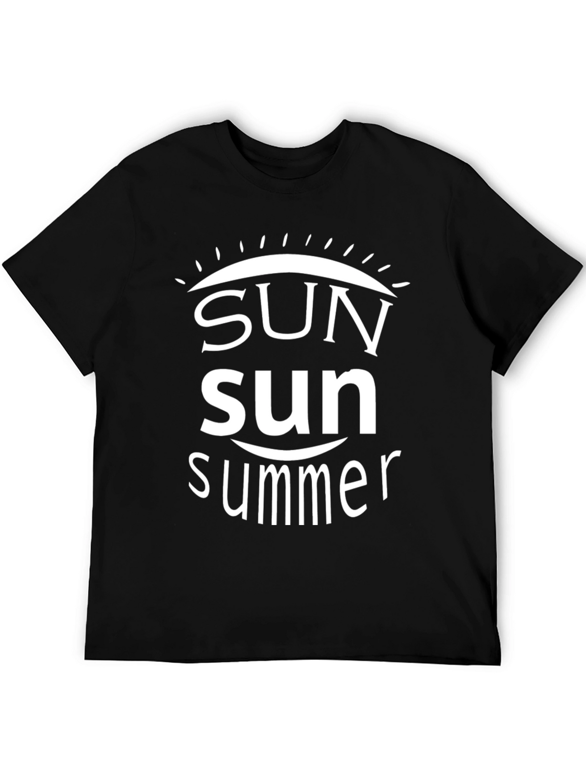Summer Sun Graphic Tee - Black Cotton T-Shirt