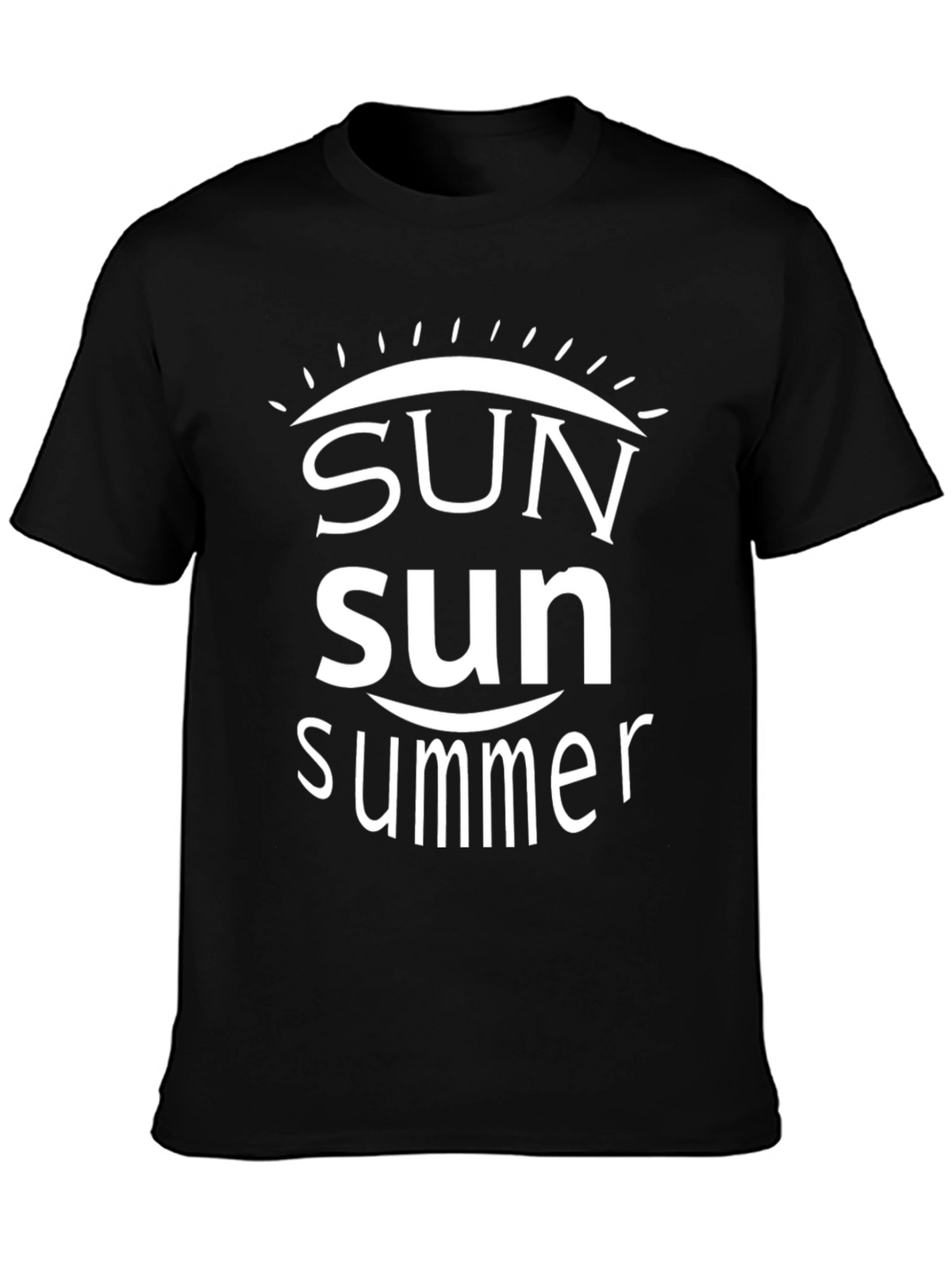 Summer Sun Graphic Tee - Black Cotton T-Shirt