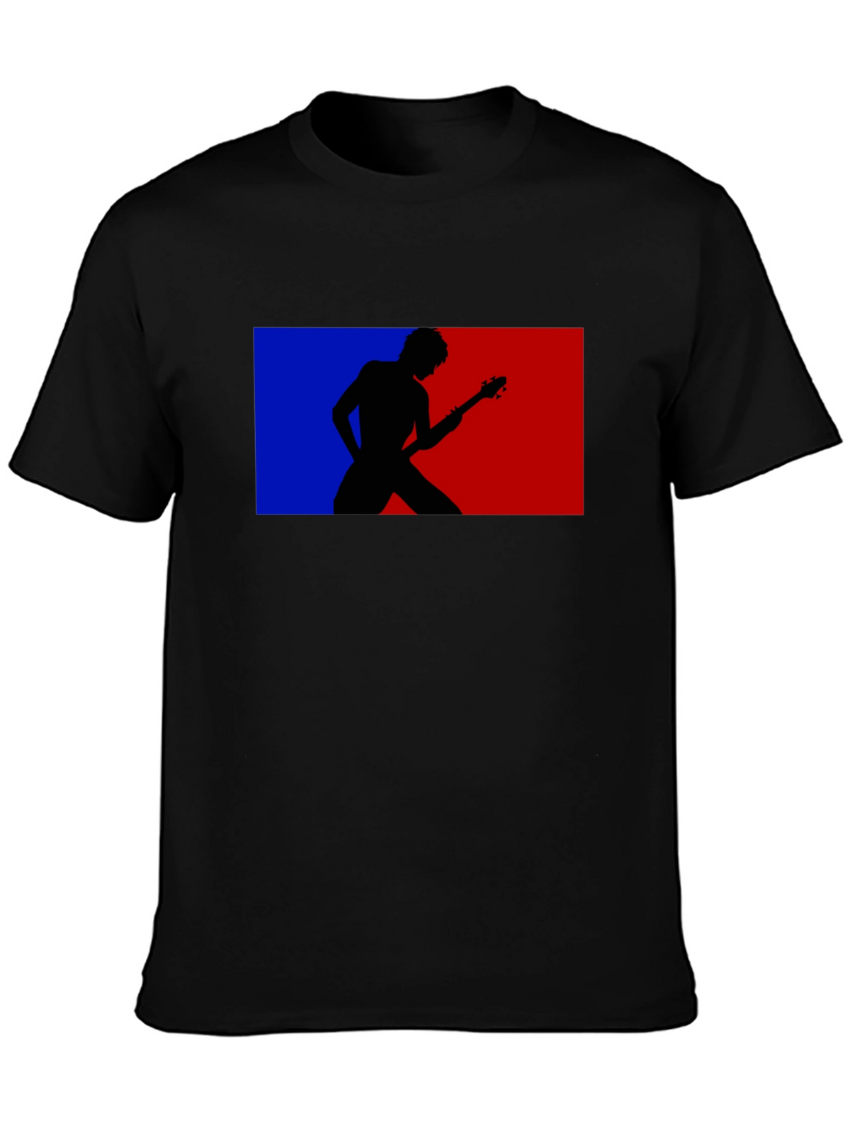 Retro Guitarist Tee - Black Graphic T-Shirt