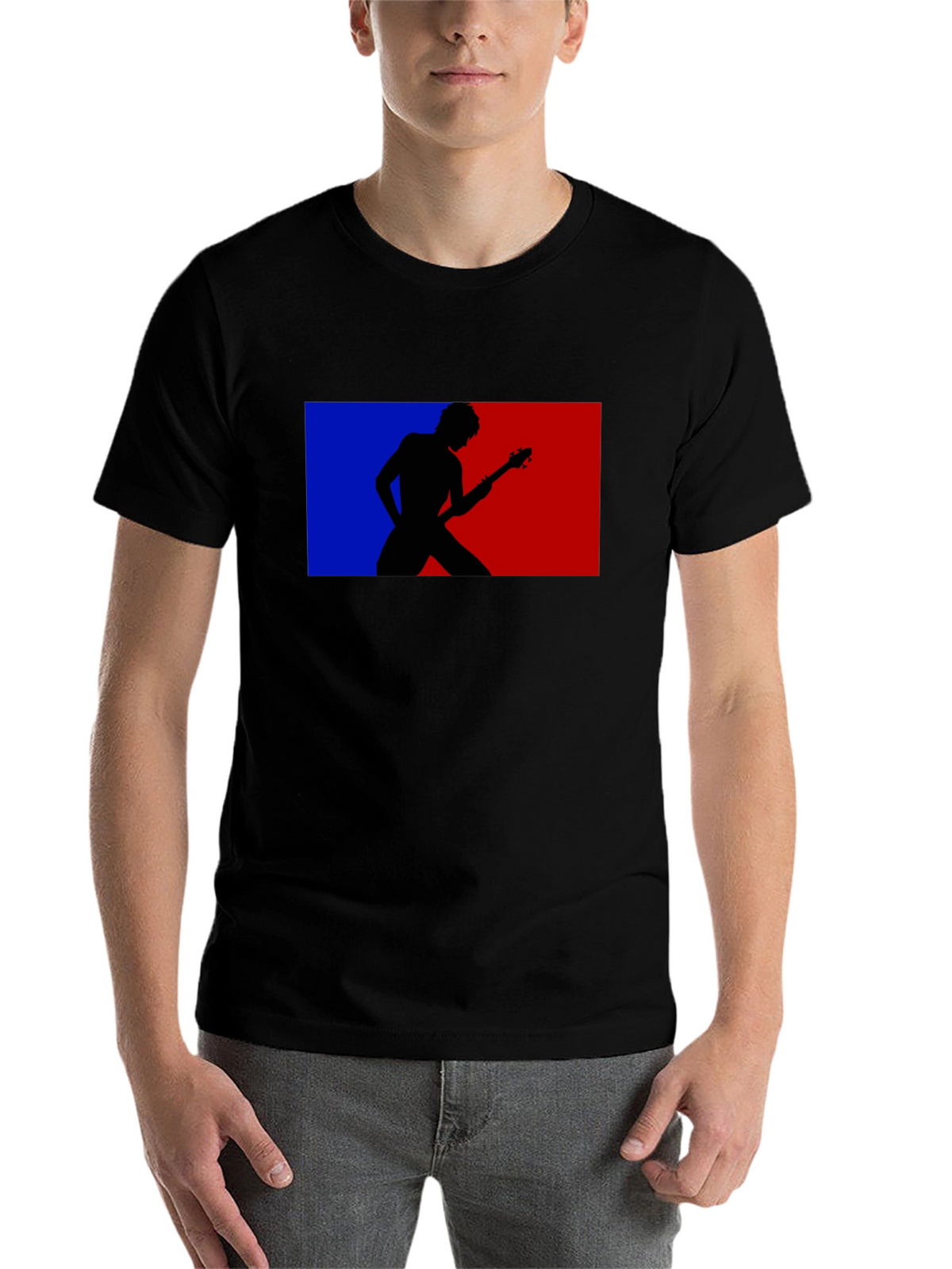Retro Guitarist Tee - Black Graphic T-Shirt