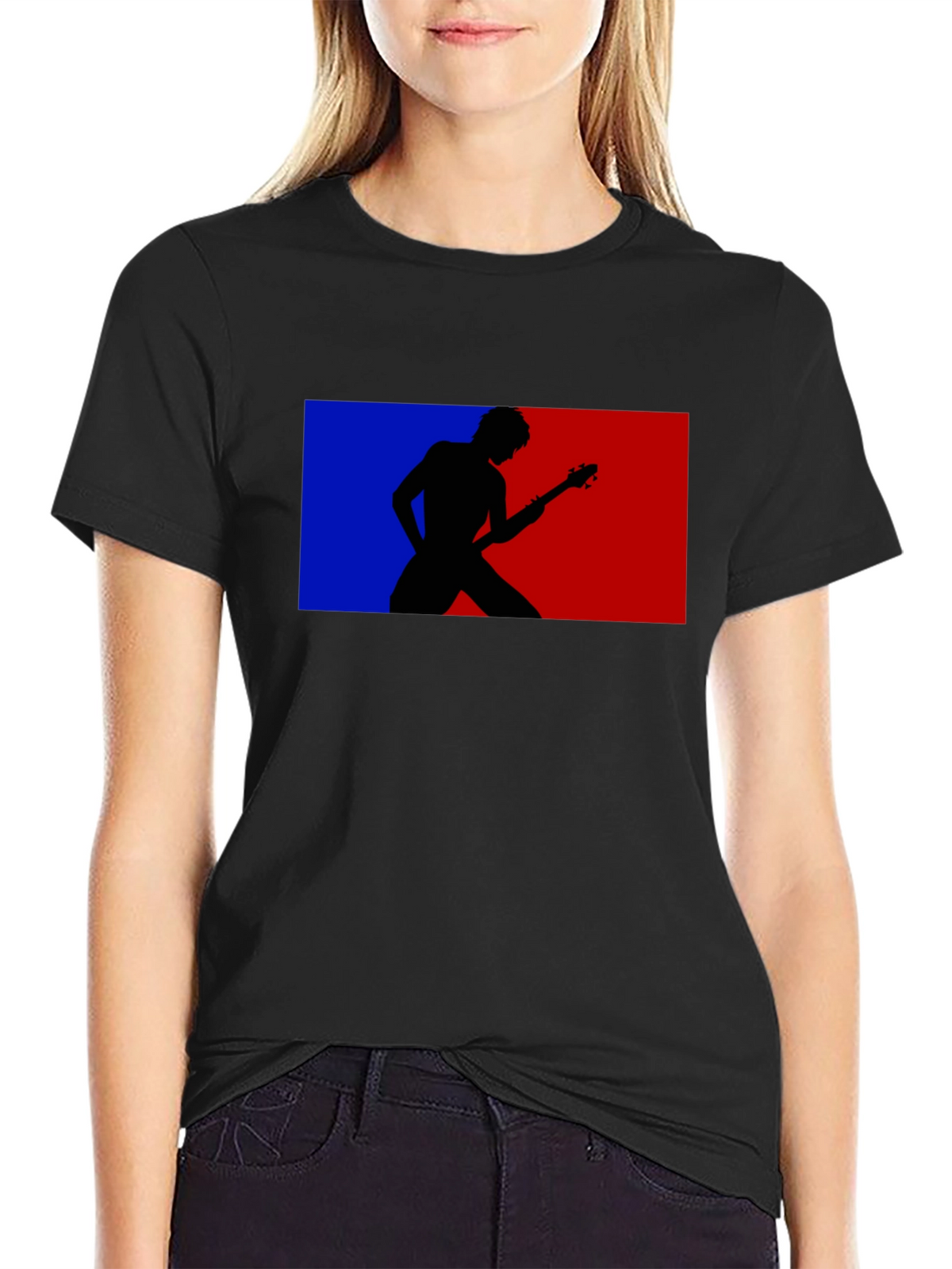 Retro Guitarist Tee - Black Graphic T-Shirt