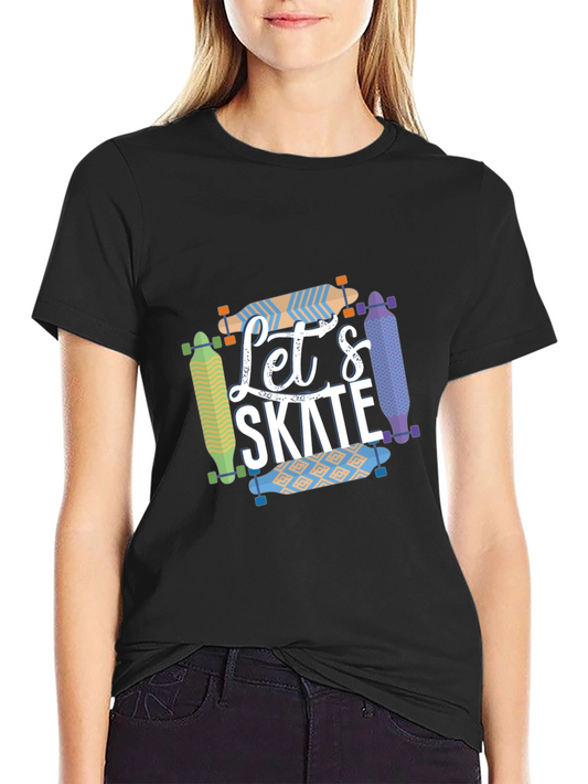 Lets Skate Graphic T-Shirt - Skateboarder Style