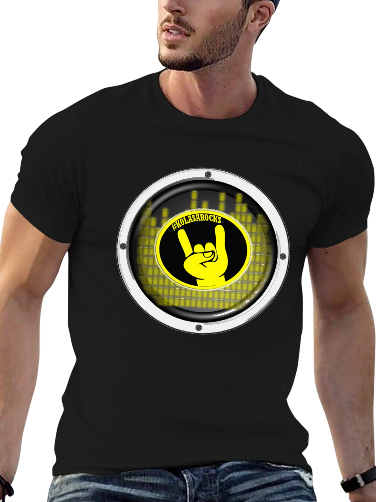 KOLASAROCKS Graphic Tee - Black Crew Neck