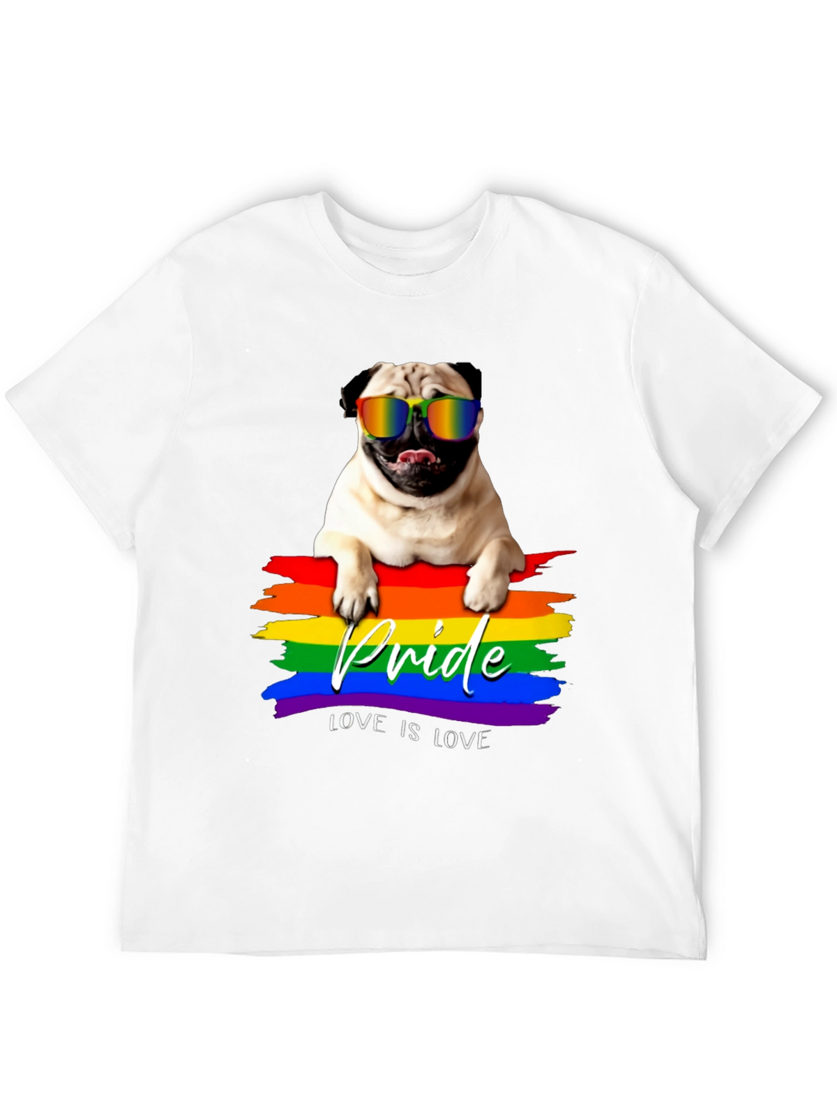 Pride Pug T-Shirt - Love is Love