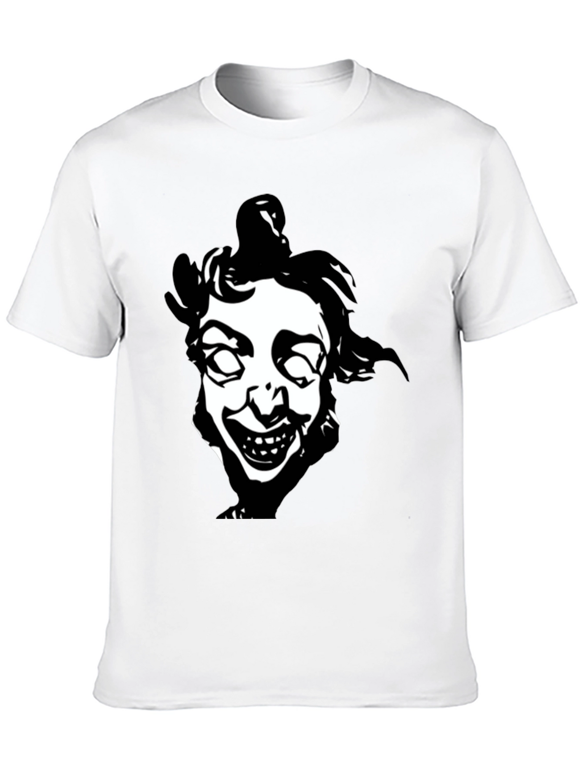 Creepy Clown Face Graphic Black T-Shirt