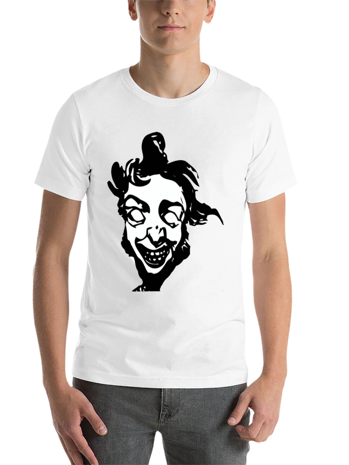 Creepy Clown Face Graphic Black T-Shirt