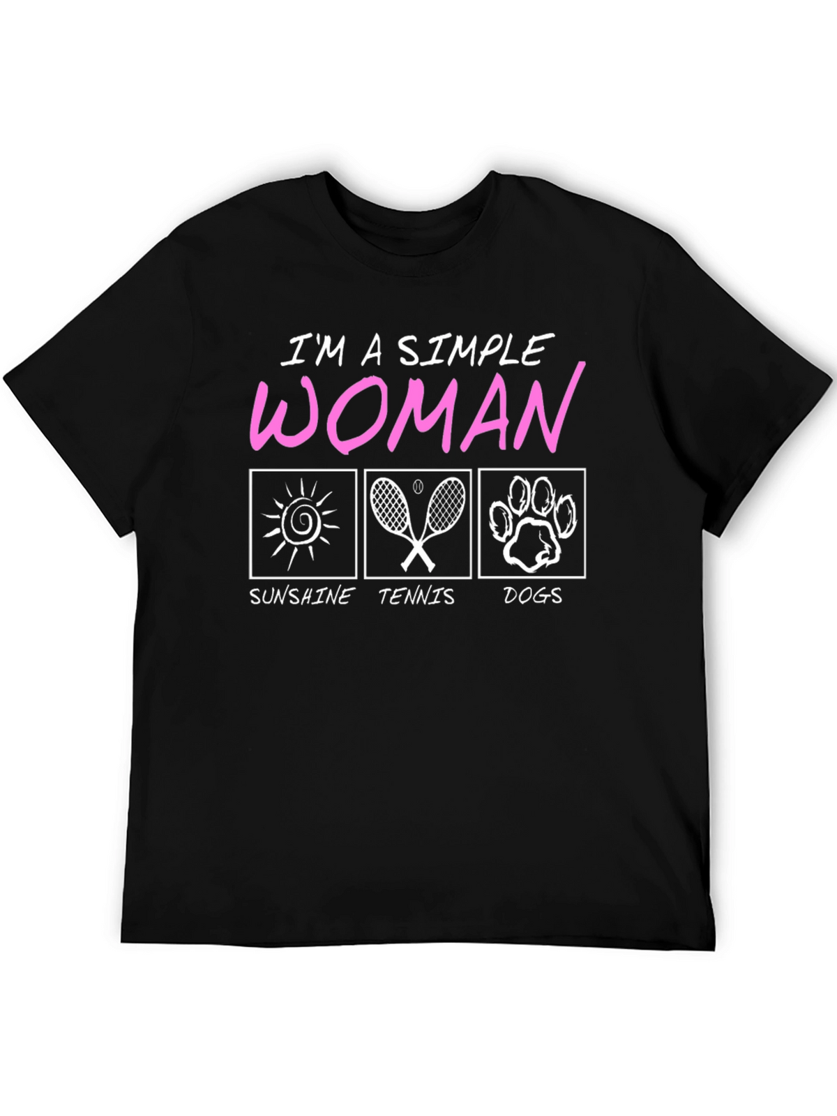 Simple Woman Tennis Sunshine Dogs T-Shirt