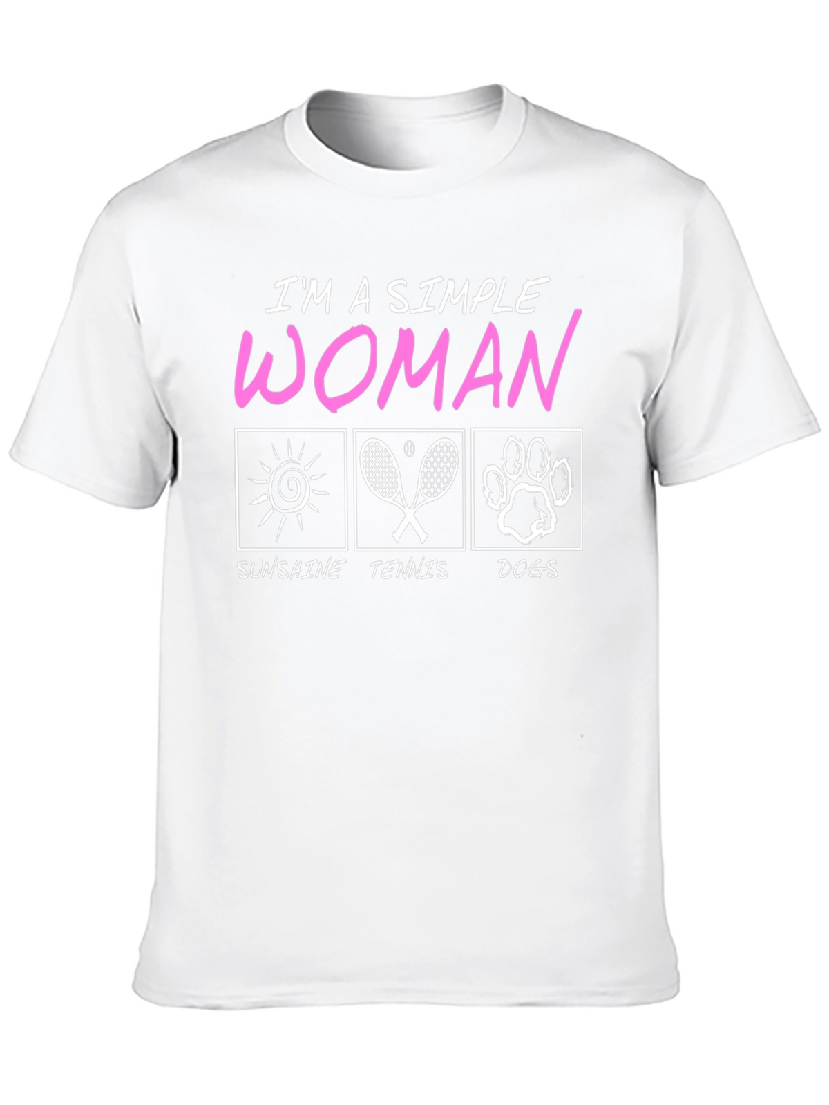 Simple Woman Tennis Sunshine Dogs T-Shirt