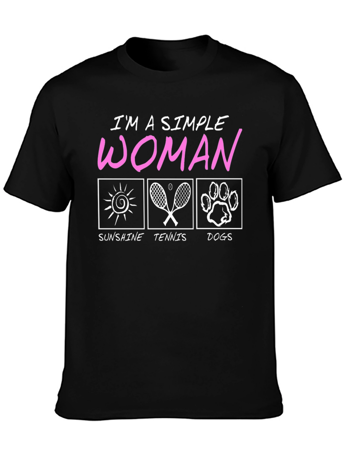 Simple Woman Tennis Sunshine Dogs T-Shirt