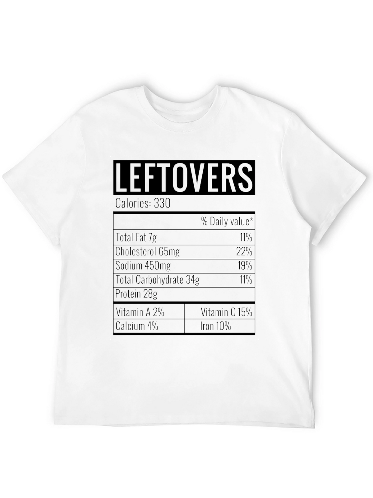 Leftovers Nutrition Facts Graphic T-Shirt