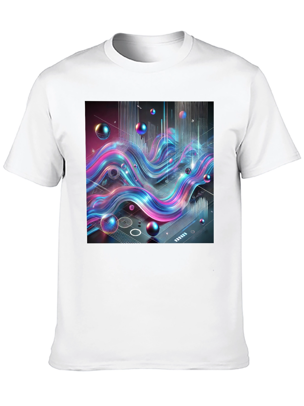 Abstract Wave Graphic Tee - Modern Style