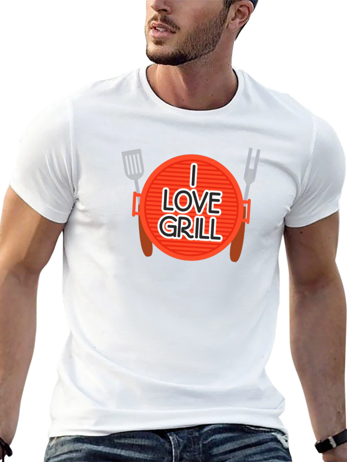 I Love Grill Graphic T-Shirt - BBQ Master Apparel