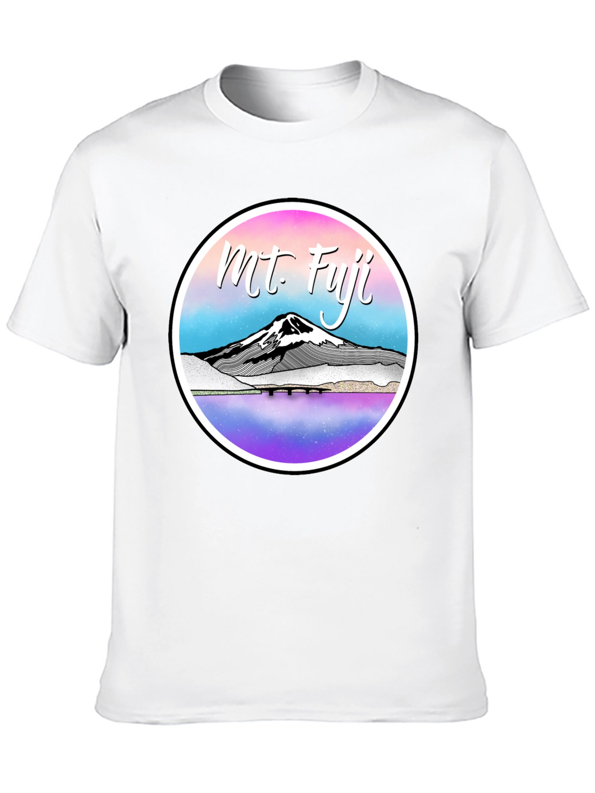 Mt. Fuji Graphic Tee - Black Cotton Blend T-Shirt